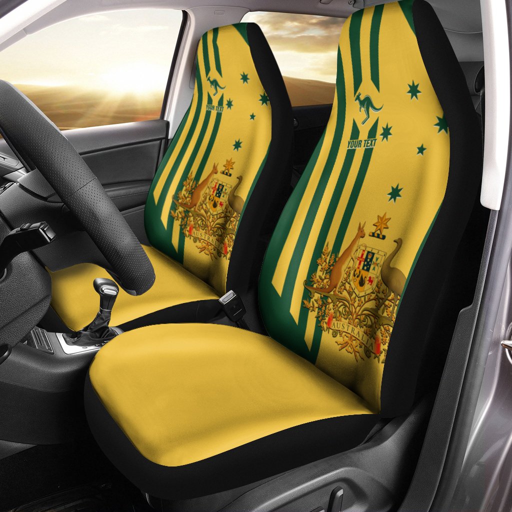 Custom Car Seat Covers - Australia Kangaroo Sign National Color - Vibe Hoodie Shop
