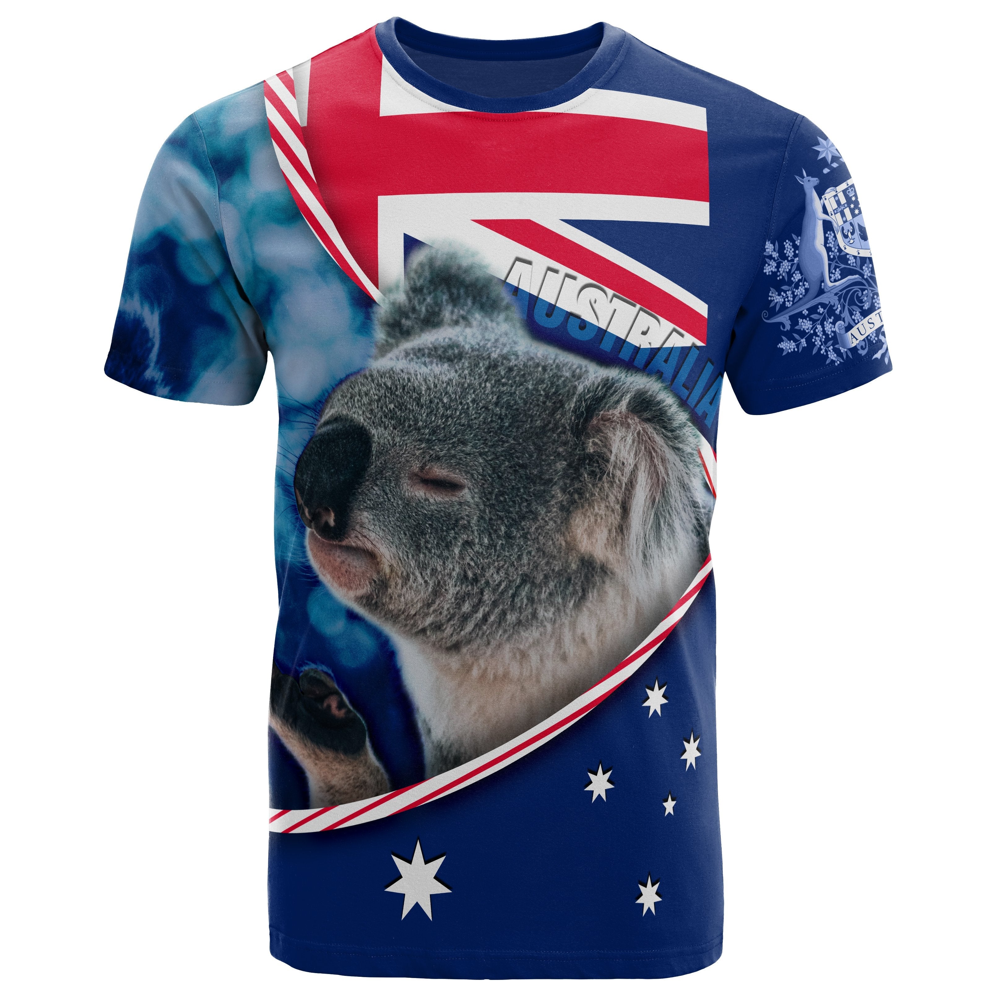 T shirt - Australia Flag and Coat Of Arms Shirts Koala 3D - Vibe Hoodie Shop