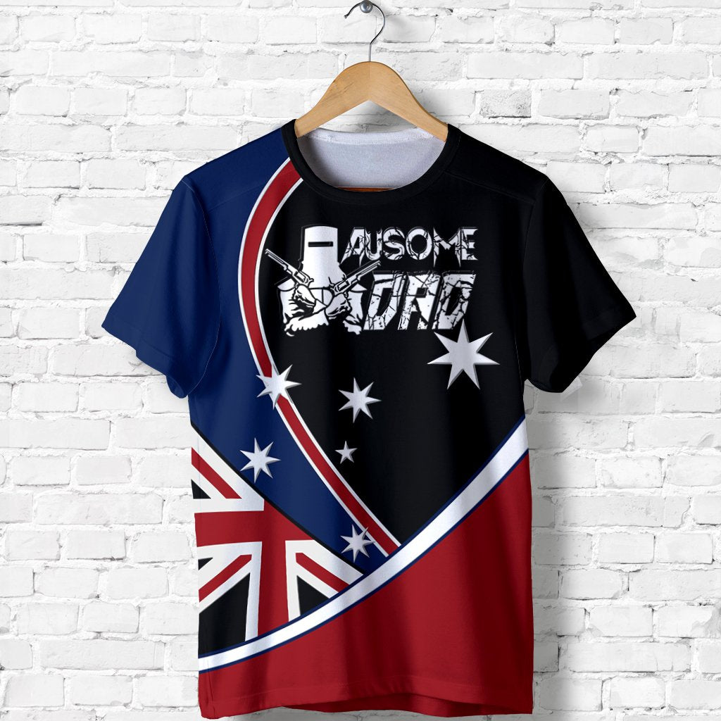 T shirt - Aus Flag T shirt Ausome Dad - Unisex - Vibe Hoodie Shop