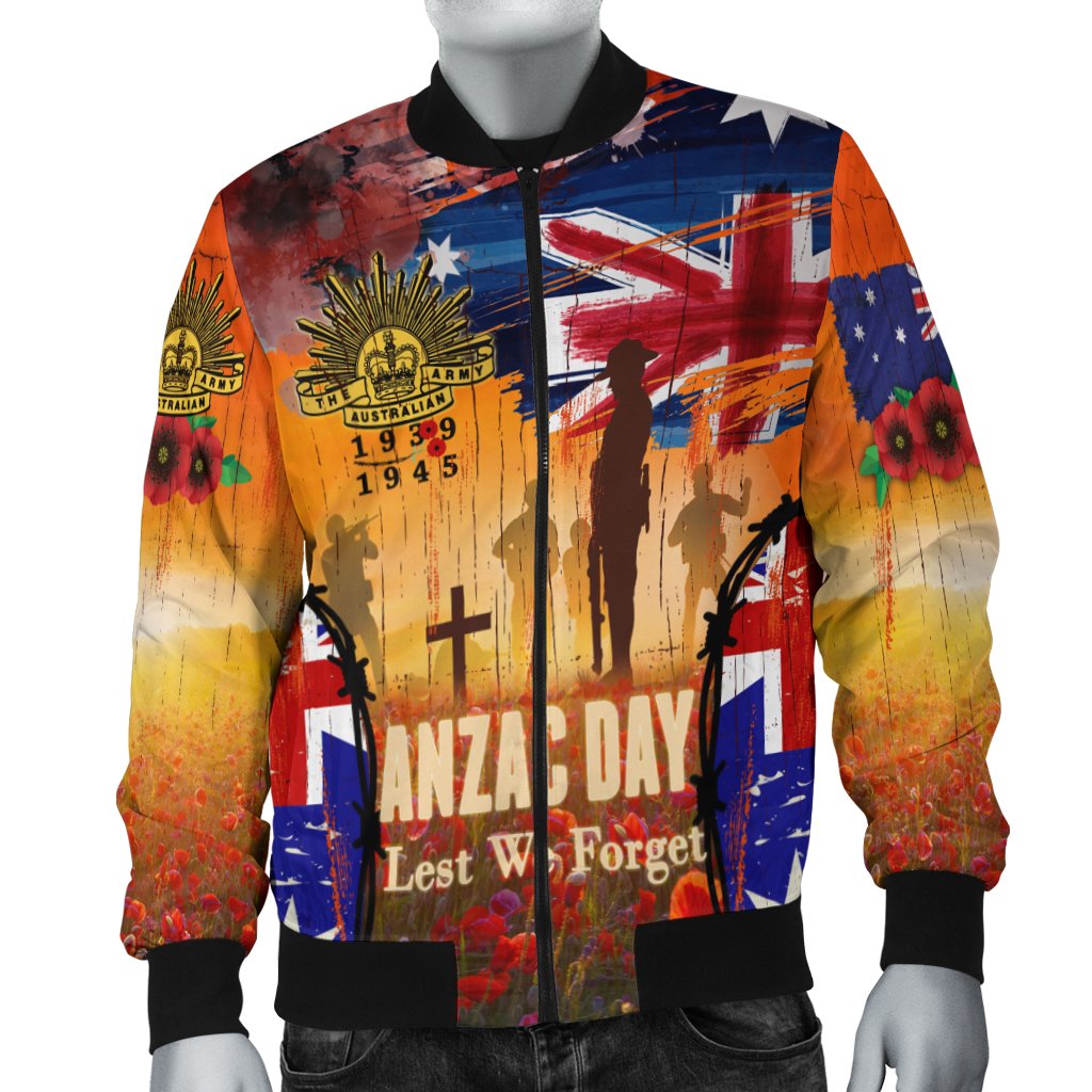 Australia ANZAC Day 2021 Bomber Jacket - ANZAC Day Commemoration 1939 - 1945 - Vibe Hoodie Shop