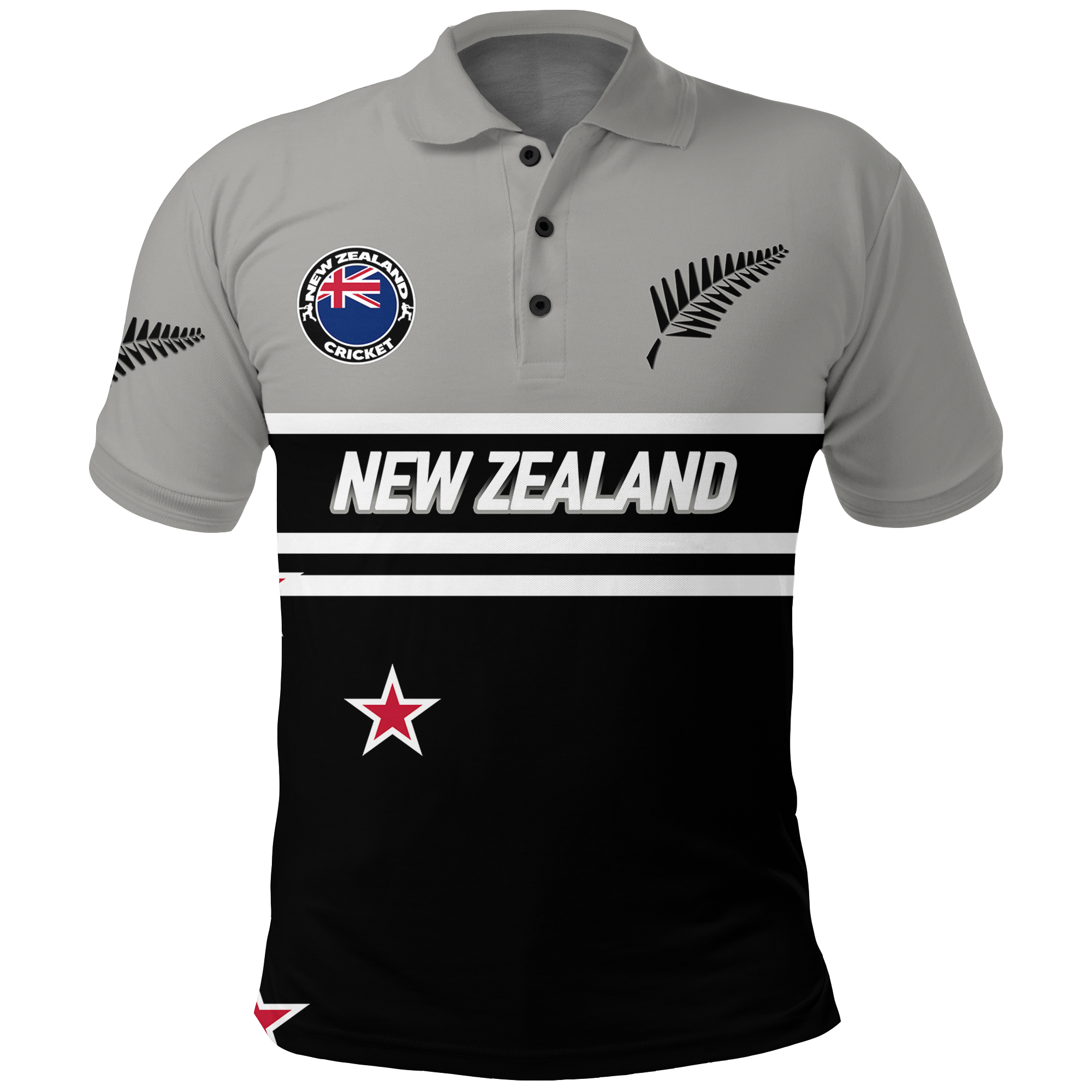 (Custom Personalised) New Zealand Cricket Black Caps Polo Shirt - - Vibe Hoodie Shop