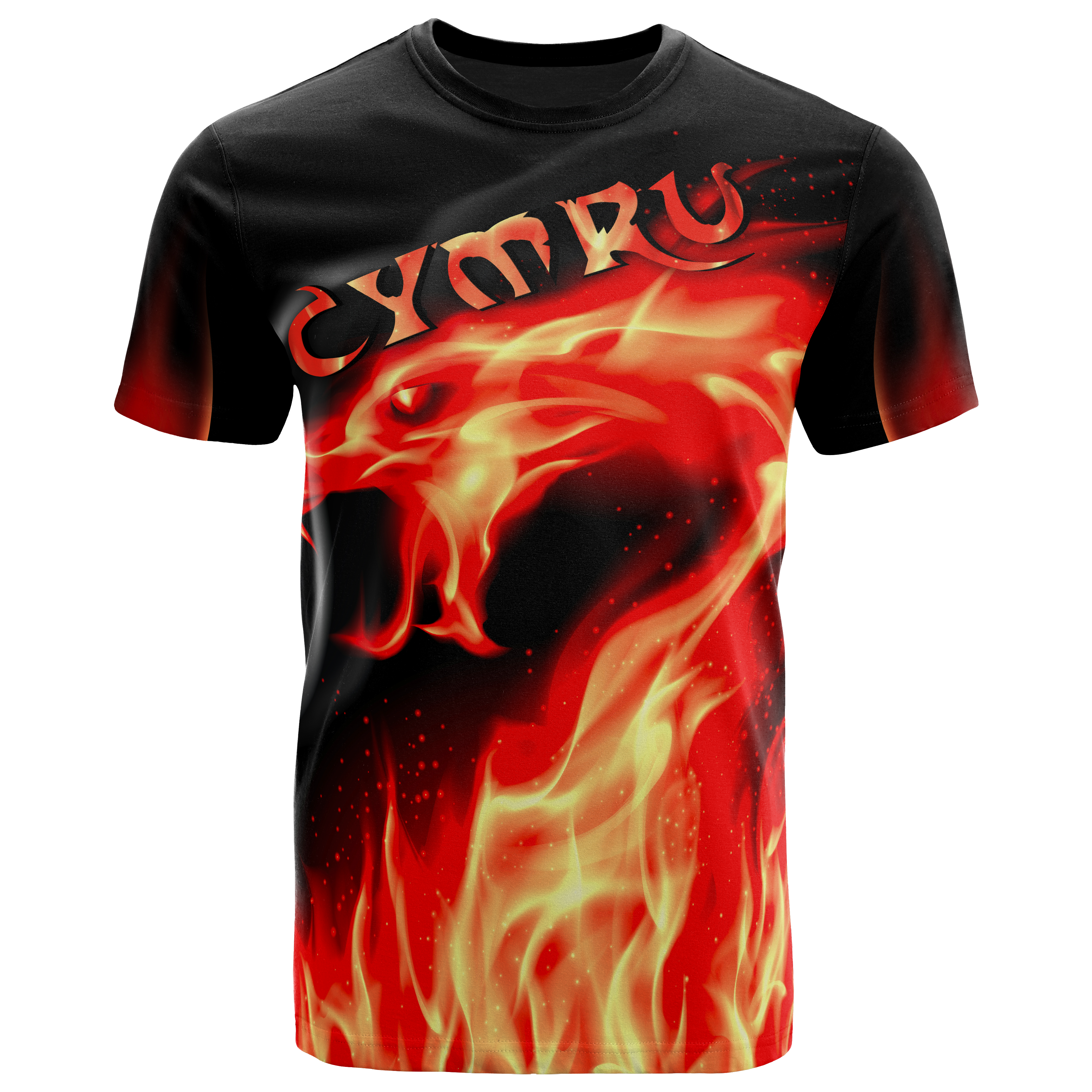 Wales T shirt - Cymru Flame - Vibe Hoodie Shop