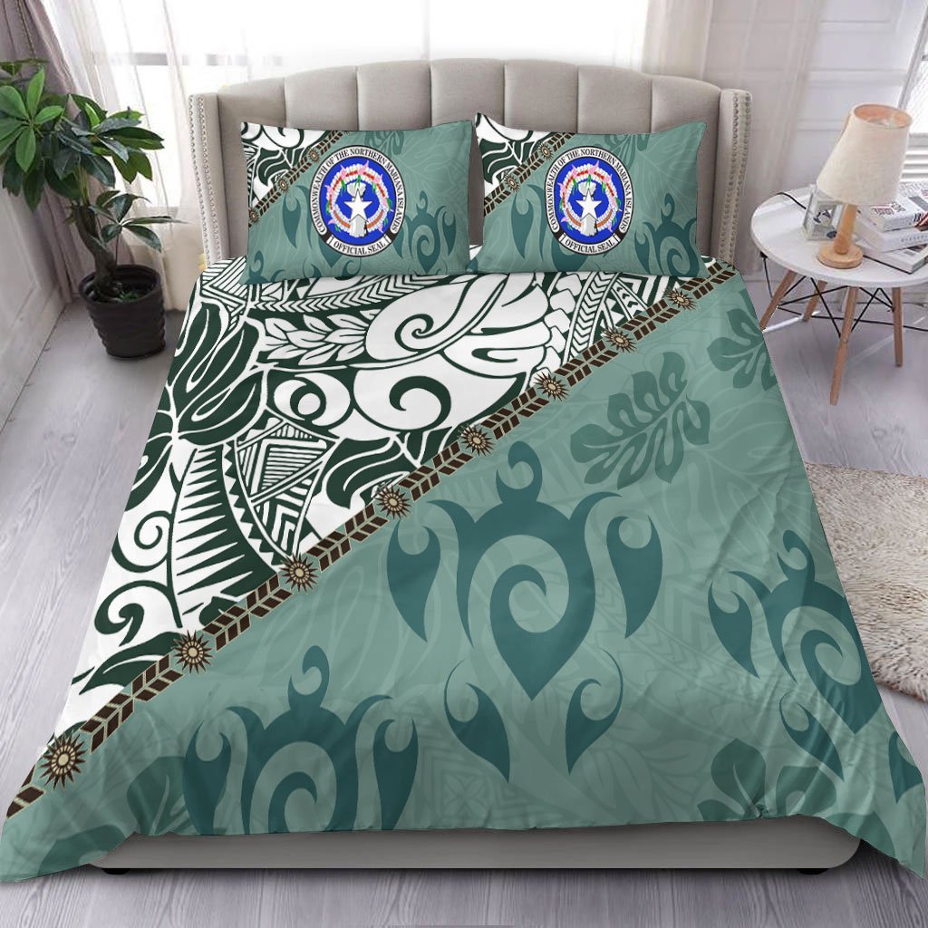 Northern Mariana Bedding Set - Leaves And Turtles - Vibe Hoodie Shop