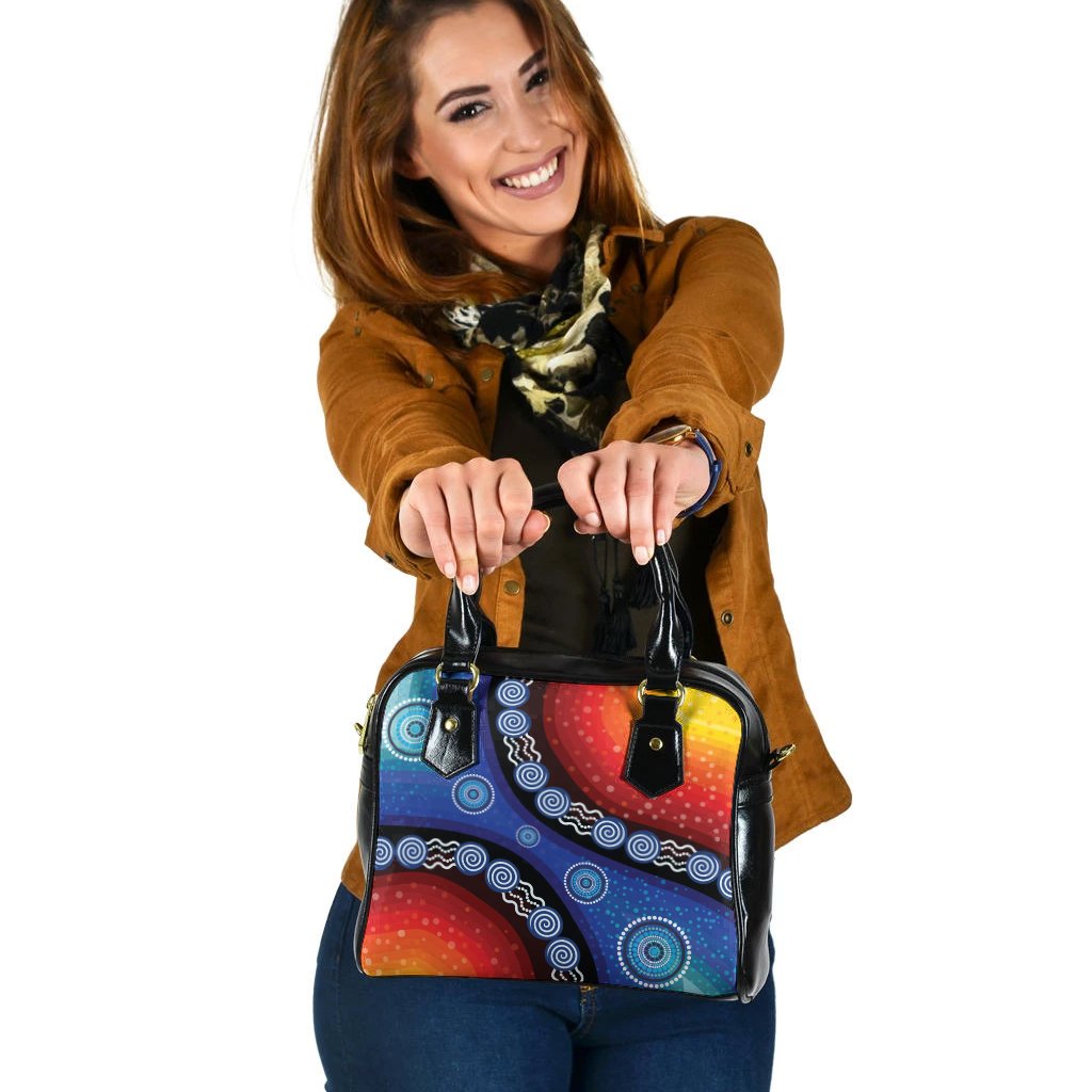 Shouder HandBag - Aboriginal Color Dot Painting - Vibe Hoodie Shop