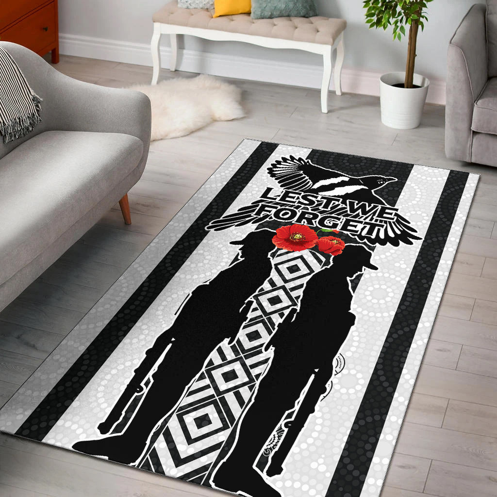 Magpies ANZAC Day Area Rug - Indigenous Art - - Vibe Hoodie Shop