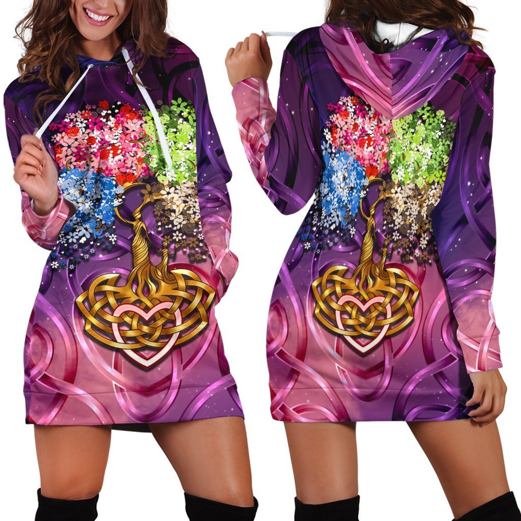 Celtic Mother's Day Hoodie Dress - Mother With Child - Vibe Hoodie Shop