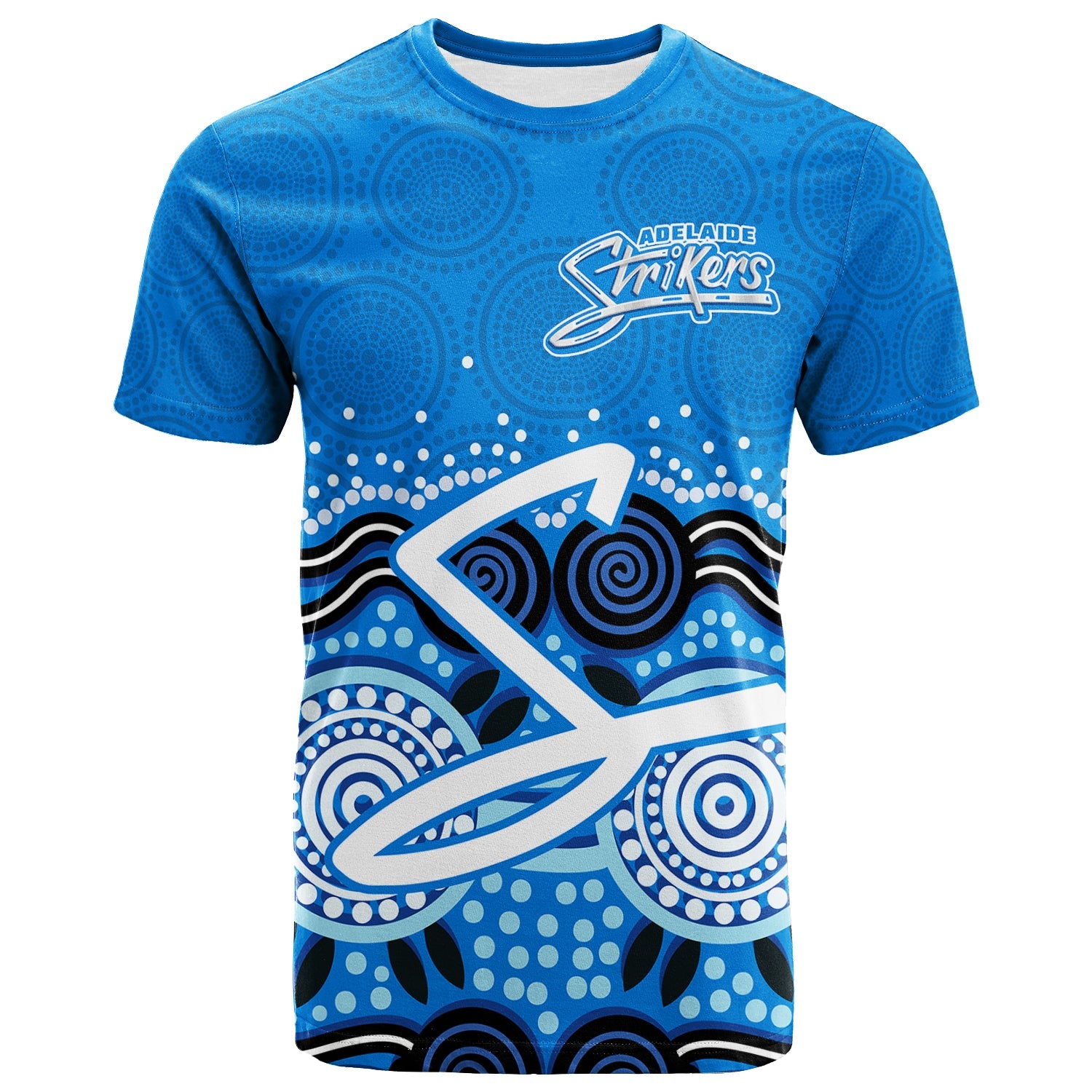 Adelaide Strikers T shirt - Aboriginal Style Of Dot - - Vibe Hoodie Shop