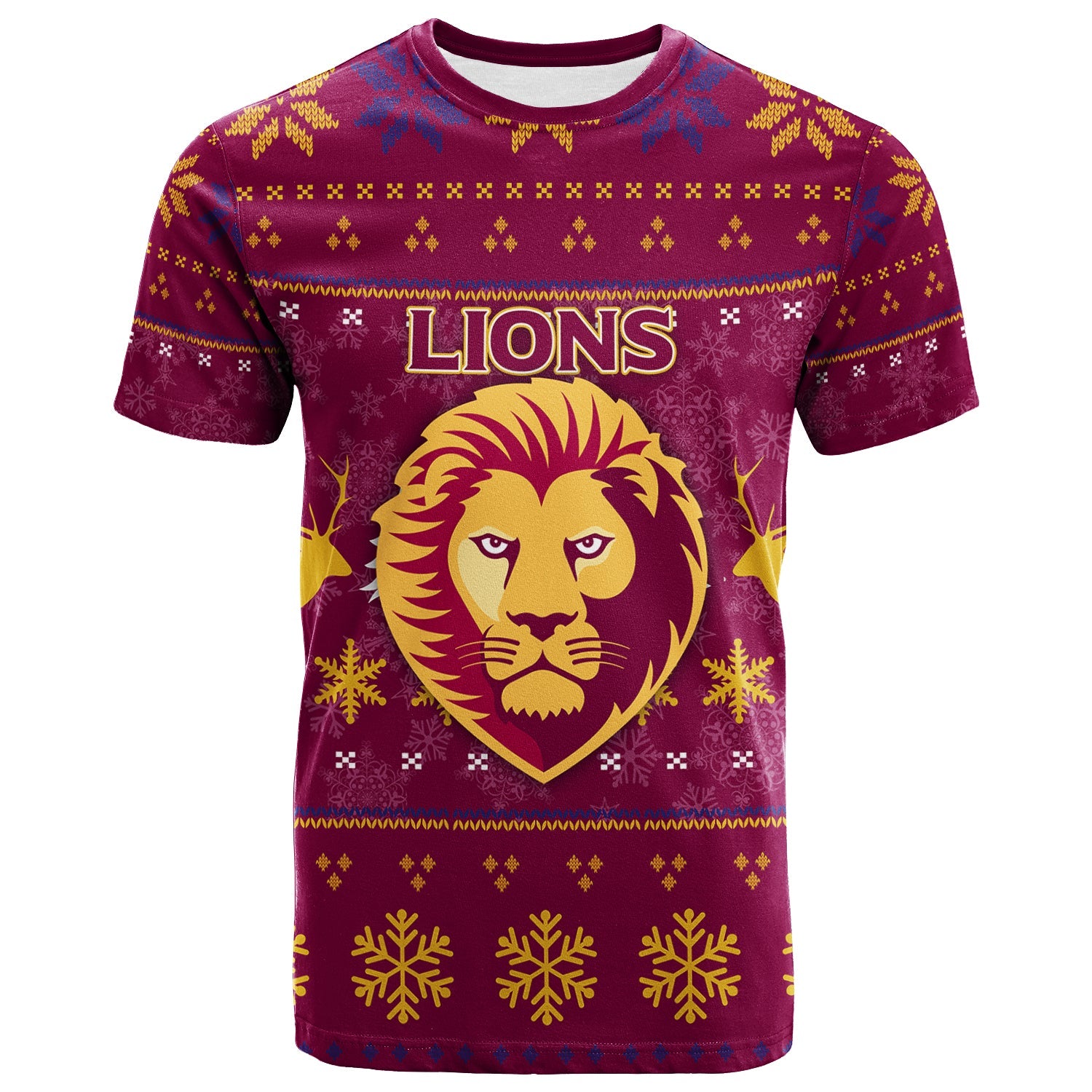 Brisbane Lion T shirt - Christmas Ugly Style - - Vibe Hoodie Shop