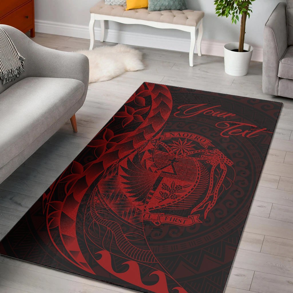 Nauru Area Rug - Custom Personalised Polynesian Pattern Style Red Color - Vibe Hoodie Shop