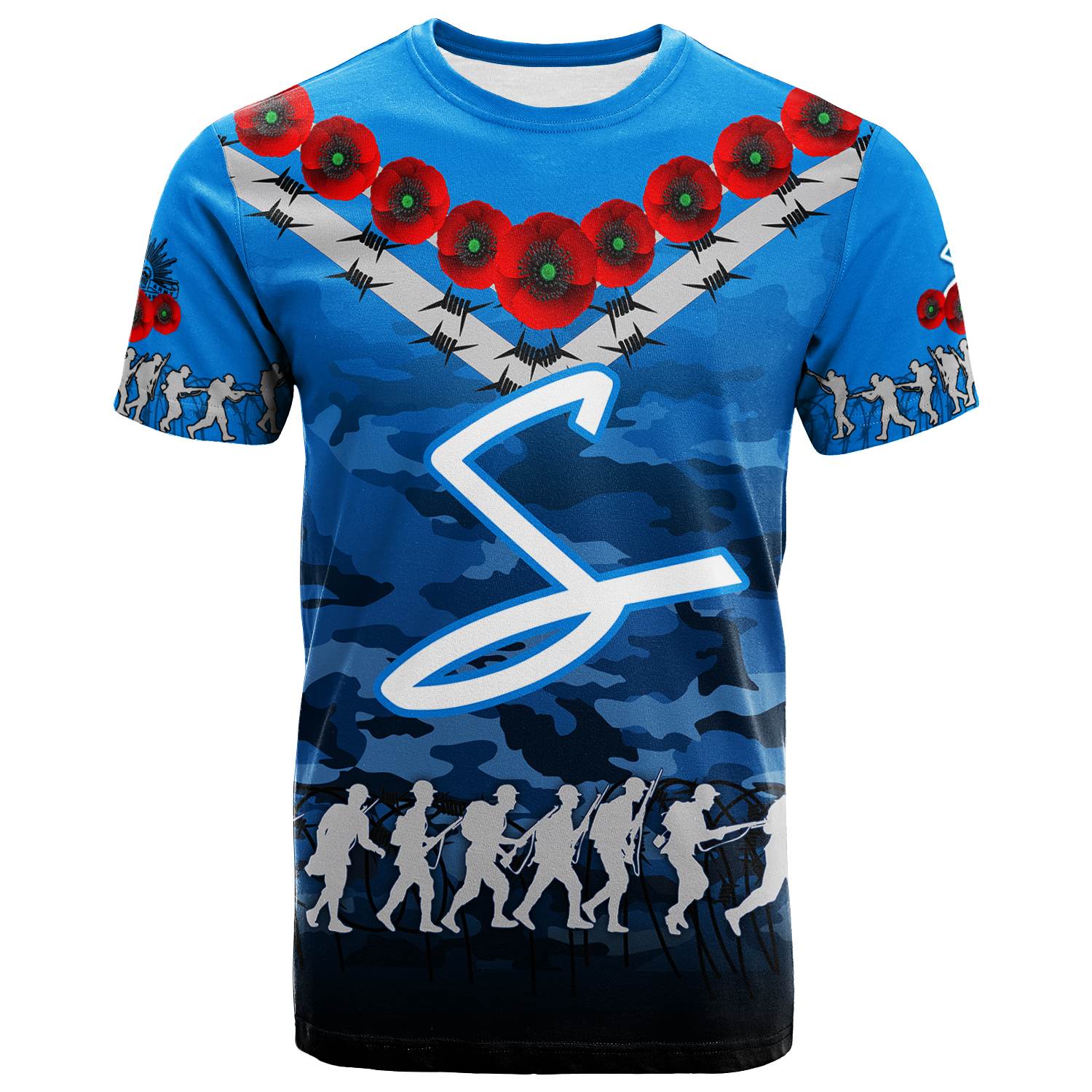Adelaide Strikers ANZAC 2022 T shirt Camouflage With Poppy - - Vibe Hoodie Shop