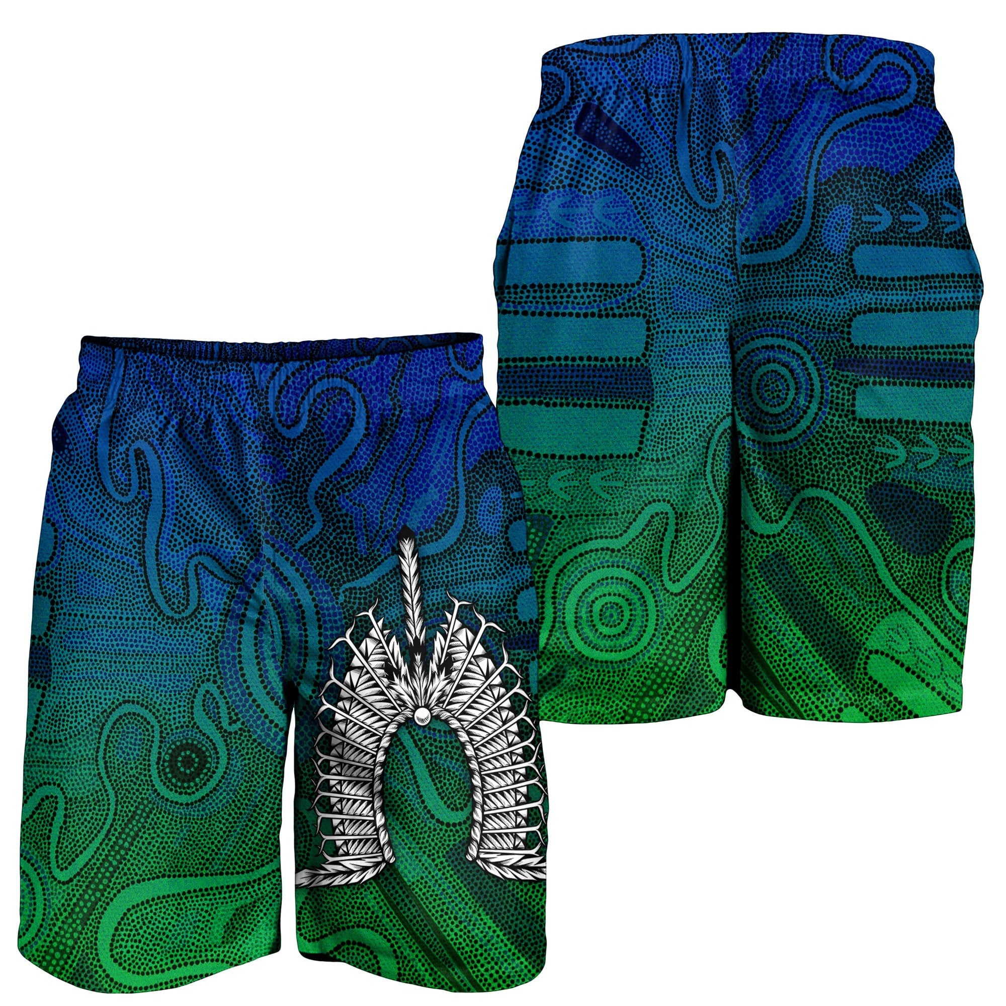 Torres Strait Islanders Men's Shorts - Dhari Mask - Vibe Hoodie Shop