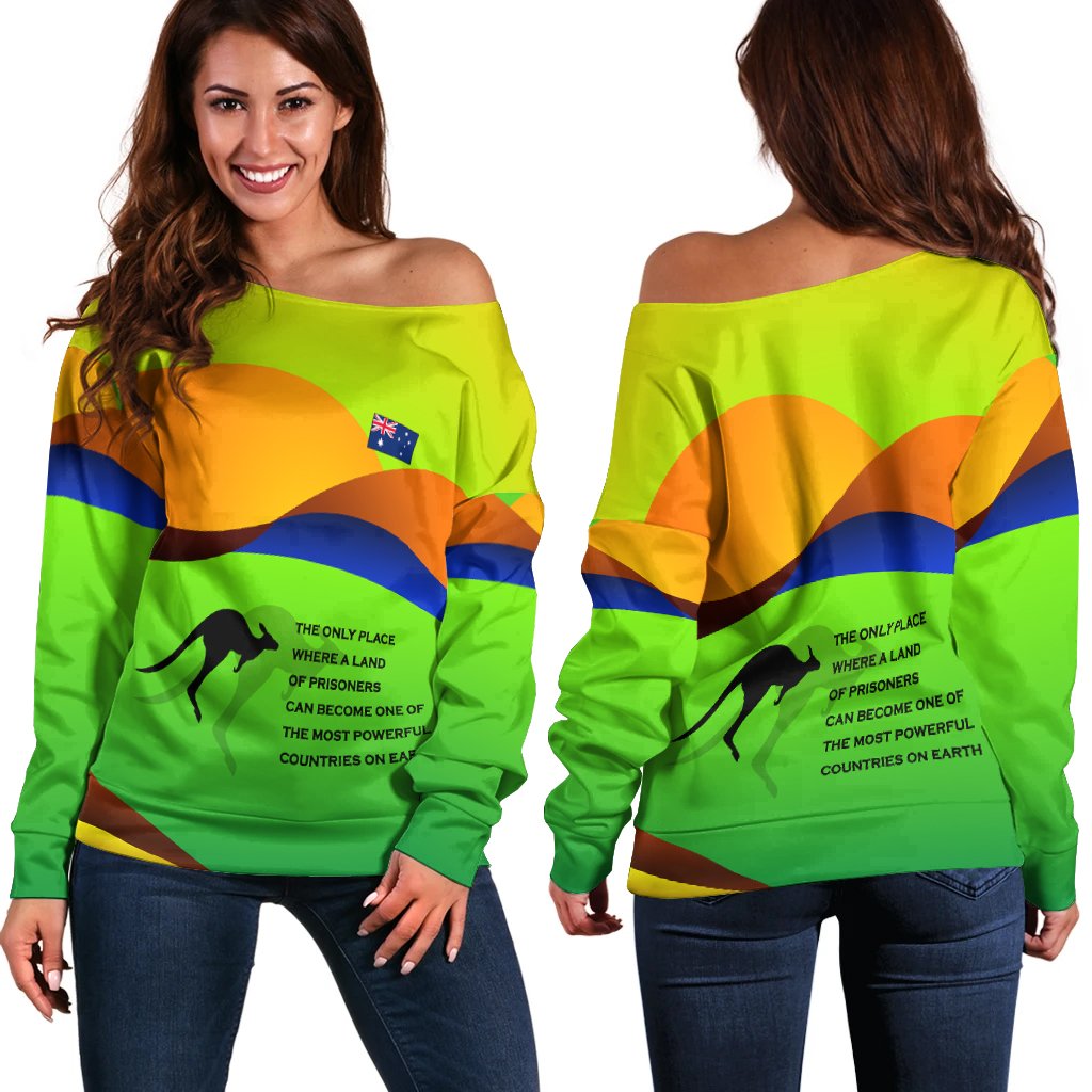 Off Shoulder Sweater - National Color of Australia - Vibe Hoodie Shop