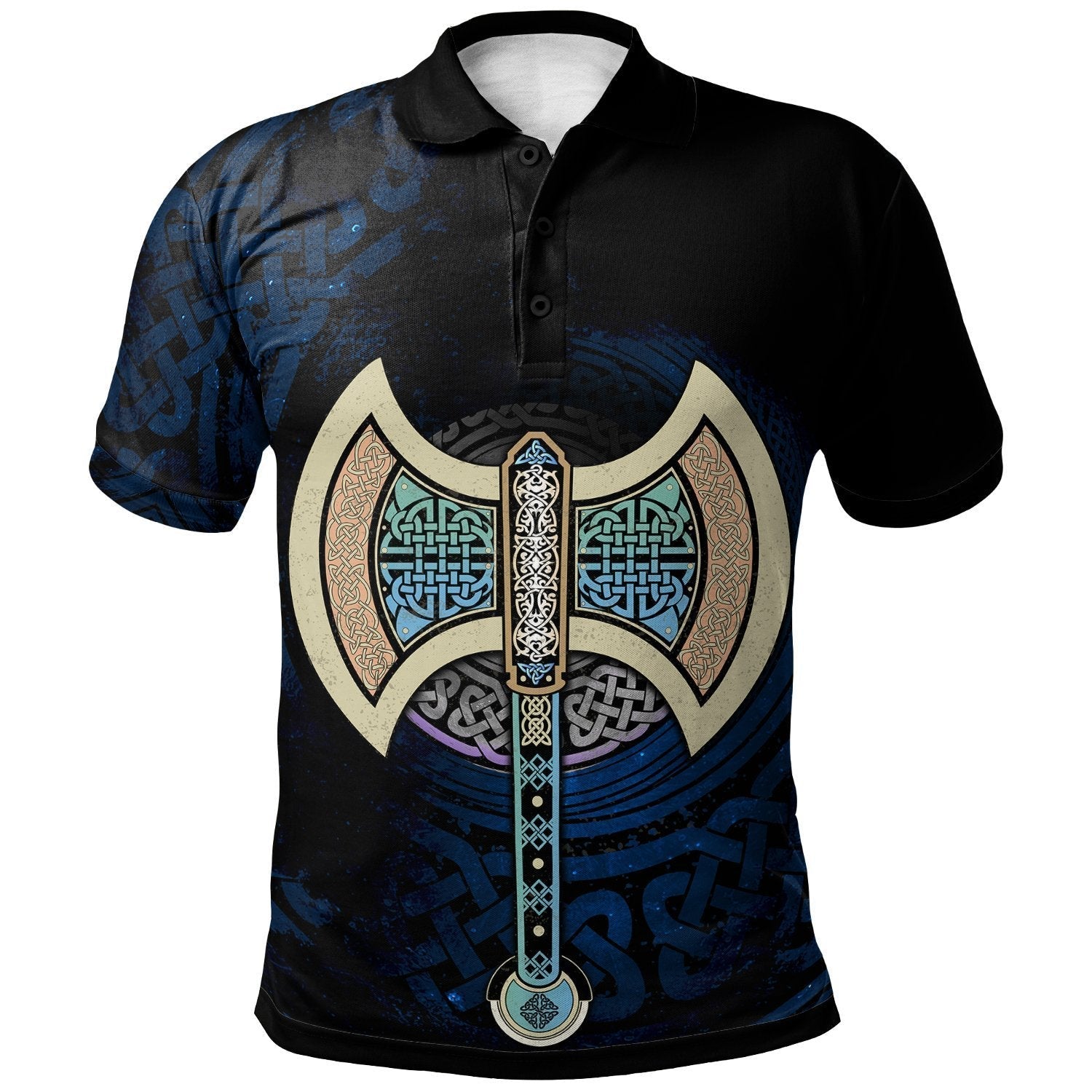 Celtic Knotwork Labrys Polo Shirt - Vibe Hoodie Shop