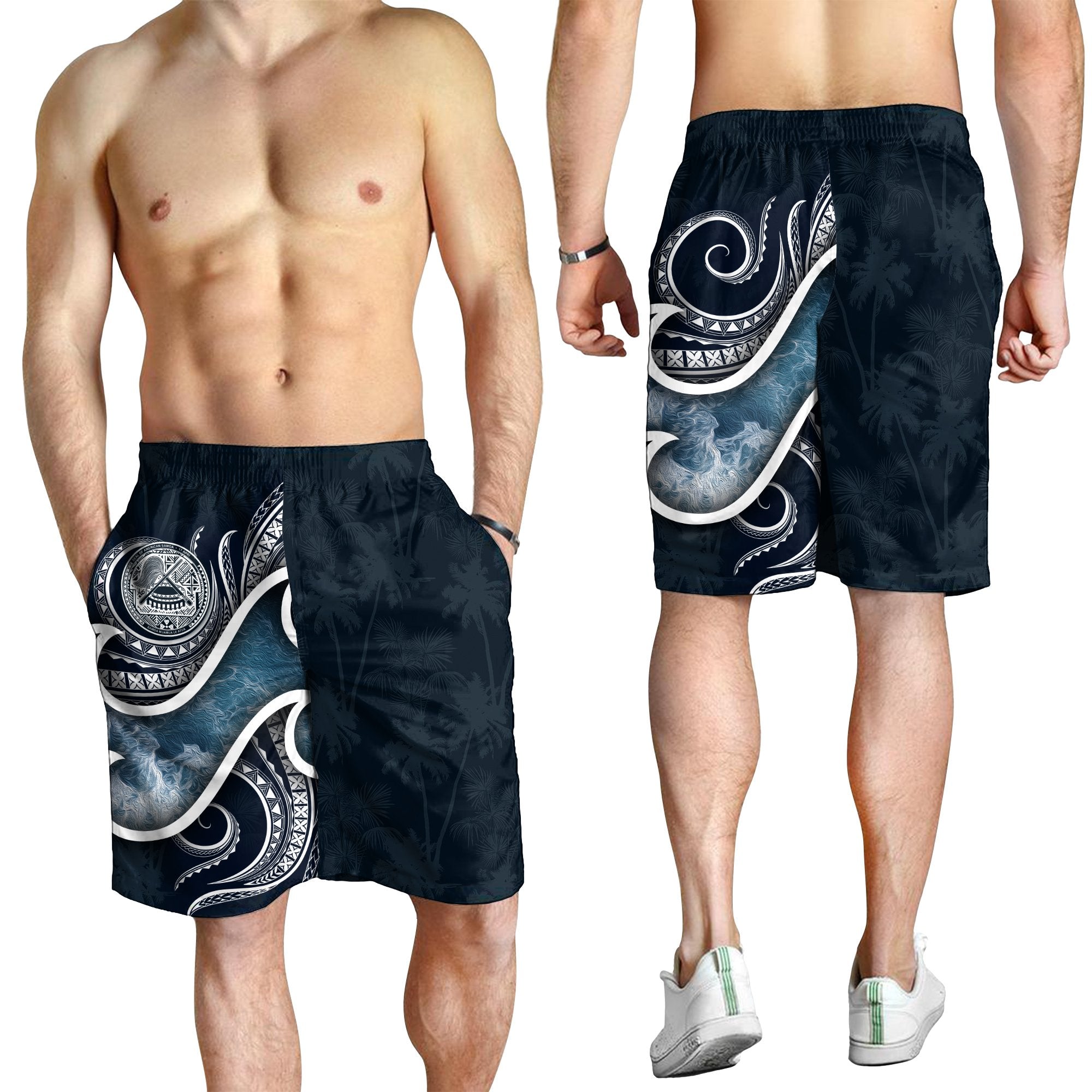 American Samoa Polynesian Men's Shorts - Ocean Style - Vibe Hoodie Shop