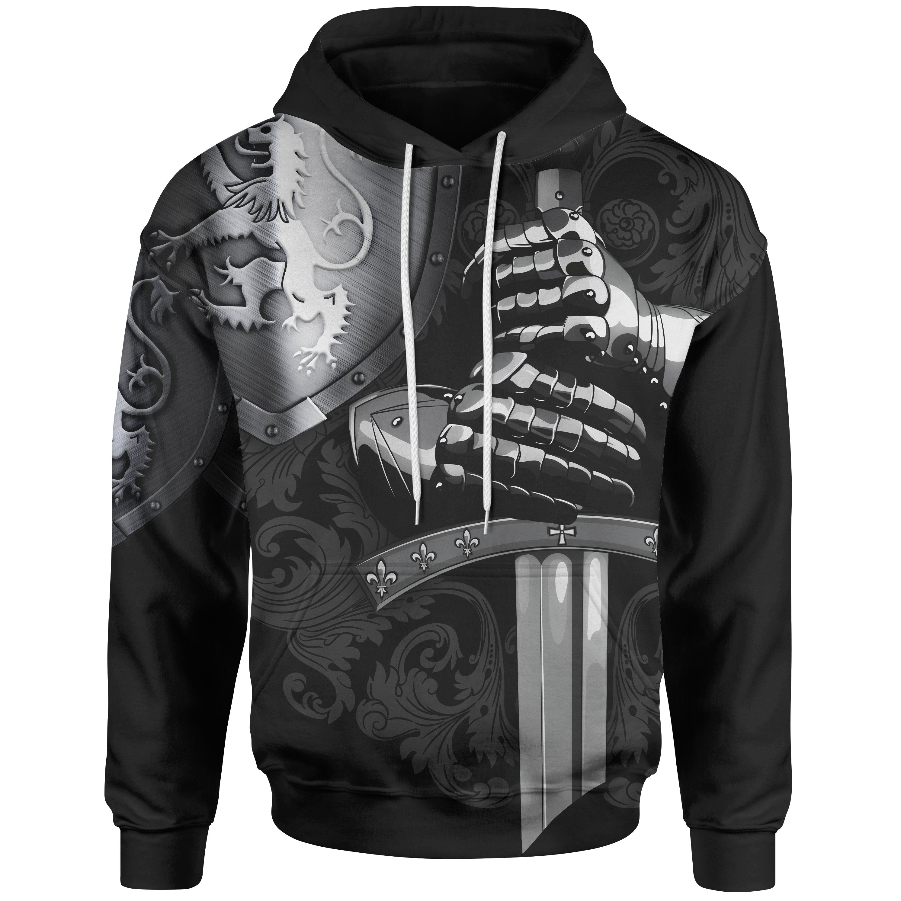 Scotland Hoodie - Scottish Lion Armor - Vibe Hoodie Shop