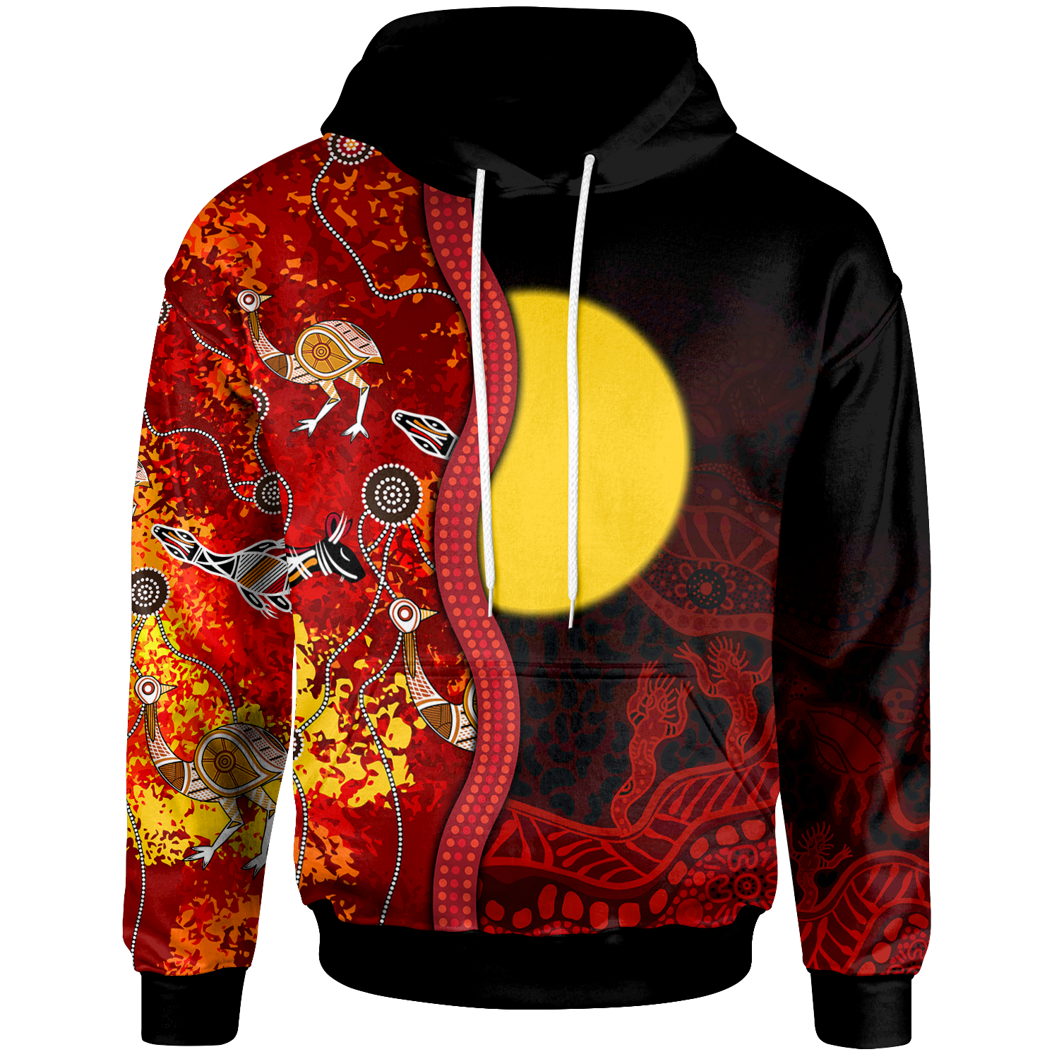 Aboriginal Hoodie - Red Indigenous Flag - Vibe Hoodie Shop