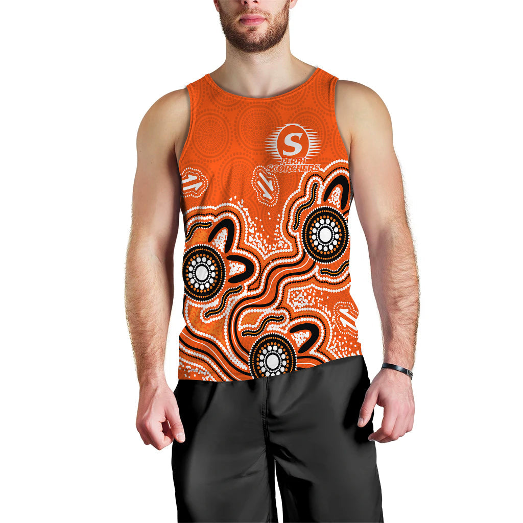 Perth Scorchers Men Tank Top - Aboriginal Art - - Vibe Hoodie Shop