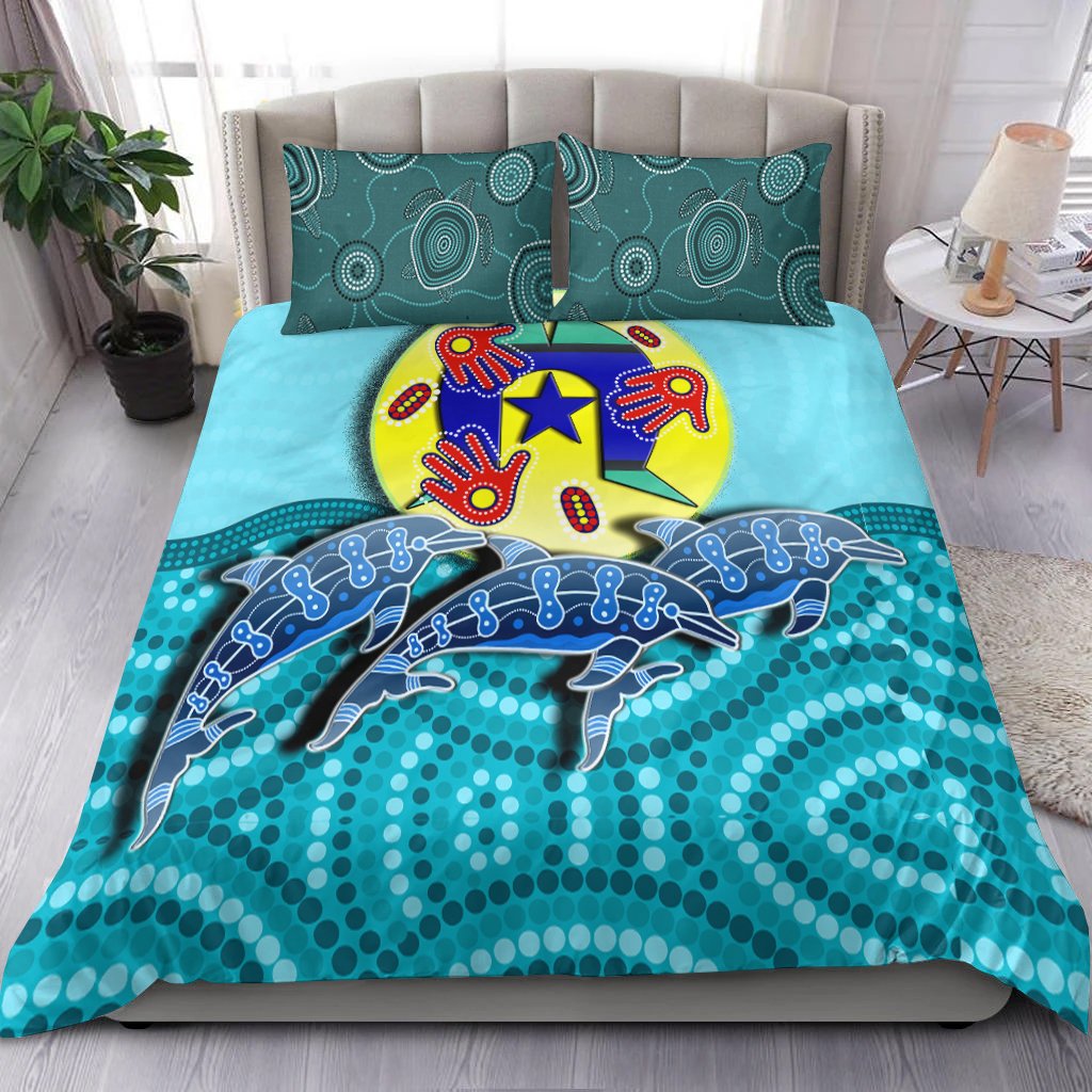 Aboriginal Bedding Set - Aboriginal Dolphin - Vibe Hoodie Shop