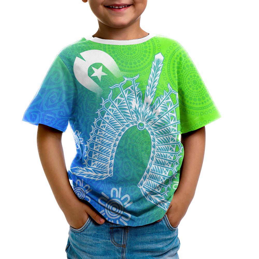 Torres Strait Islanders Kid T shirt - Dhari Mask Ocean Style - Vibe Hoodie Shop