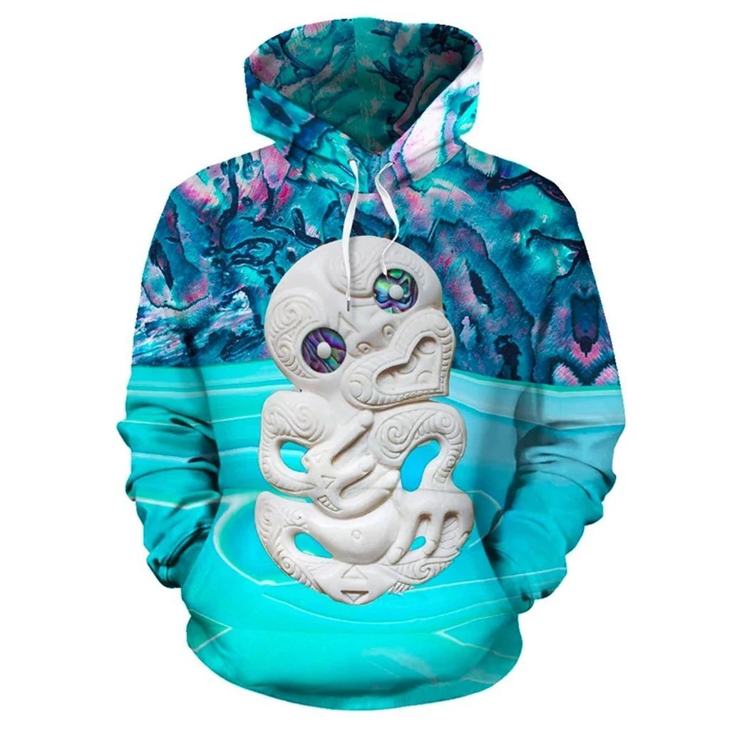 Maori Tiki X Paua Shell New Zealand Hoodie - Vibe Hoodie Shop