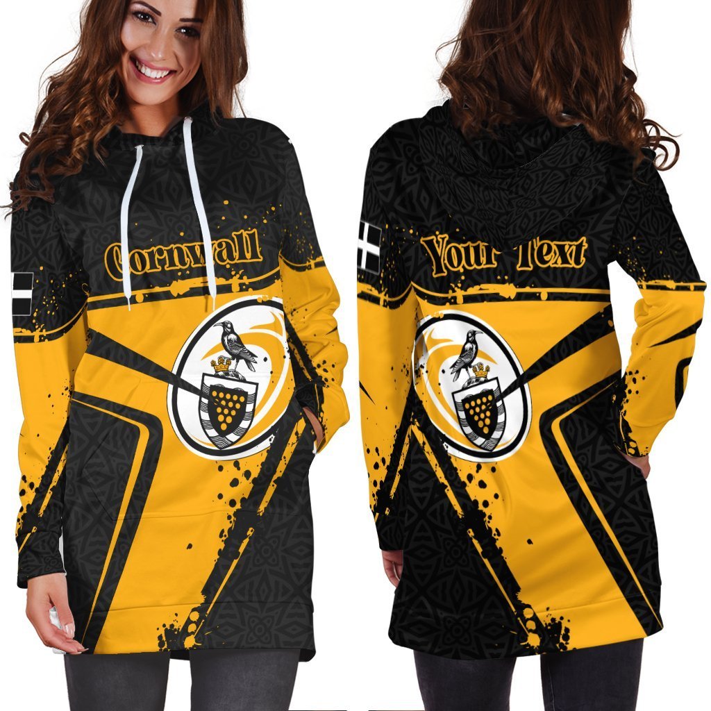 (Custom Text) Cornwall Rugby Personalised Hoodie Dress - Cornish Rugby - Vibe Hoodie Shop