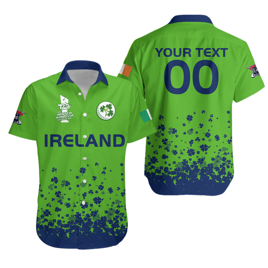 (Custom Personalised) Ireland Cricket Clover Flower T20 World Cup Men's Hawaiian Shirt - - Vibe Hoodie Shop