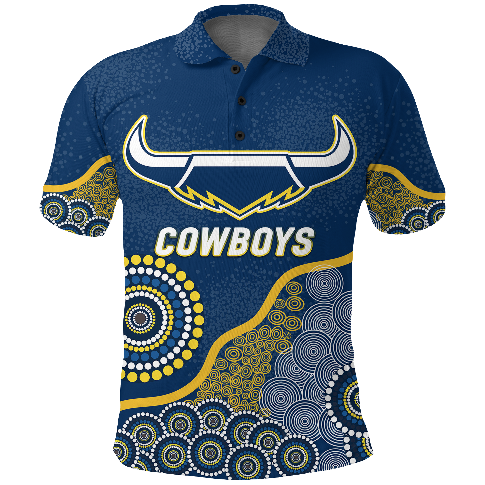 (Custom Personalised) Cowboys Rugby 2022 Aboriginal Art Polo Shirt - - Vibe Hoodie Shop