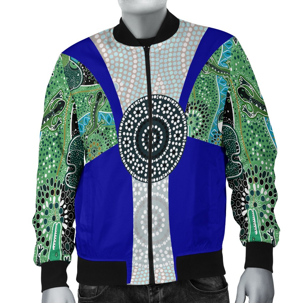 Men's Bomber Jacket - Flag of Torres Strait Islanders - Vibe Hoodie Shop