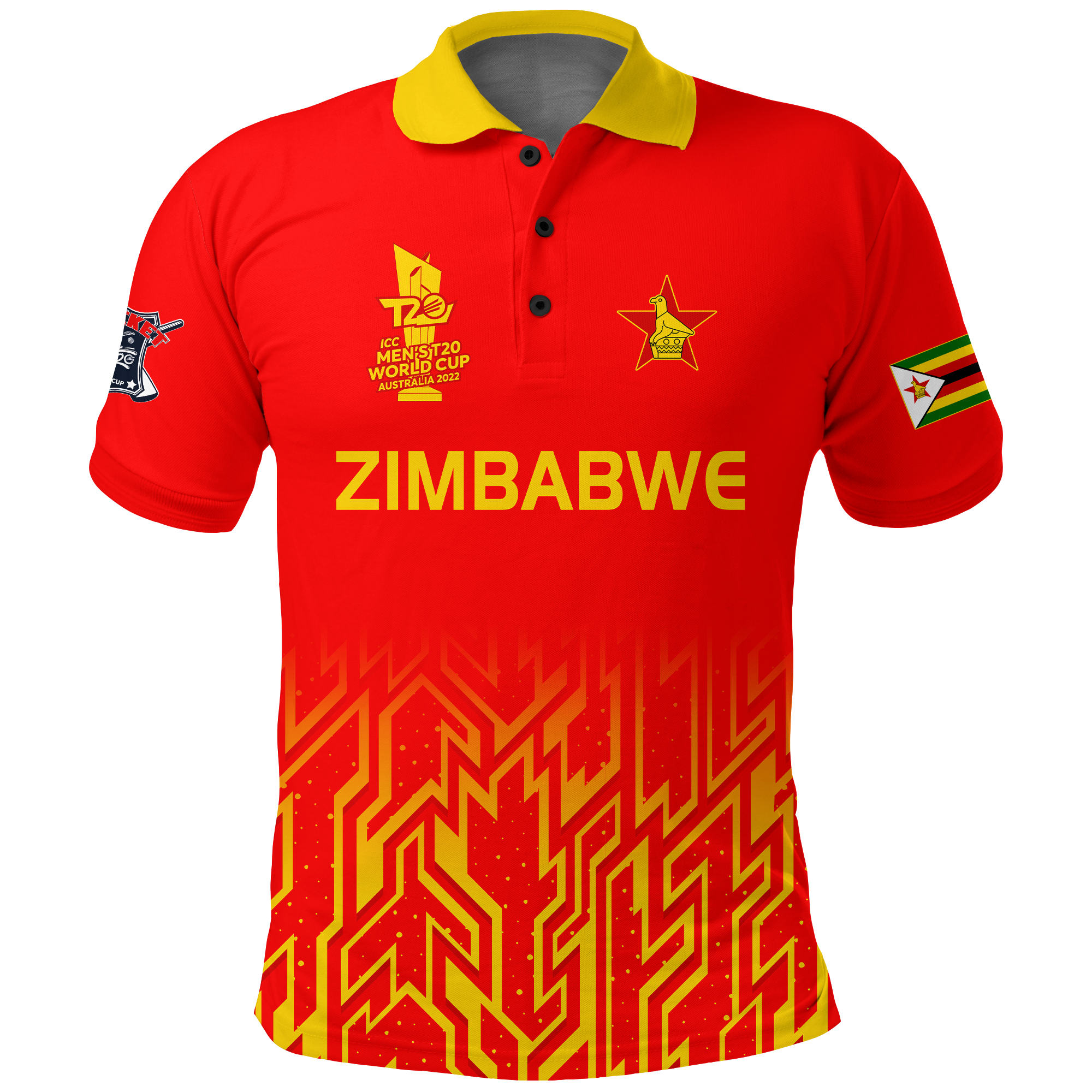 Zimbabwe Cricket The Chevrons T20 World Cup Men's Polo Shirt - - Vibe Hoodie Shop