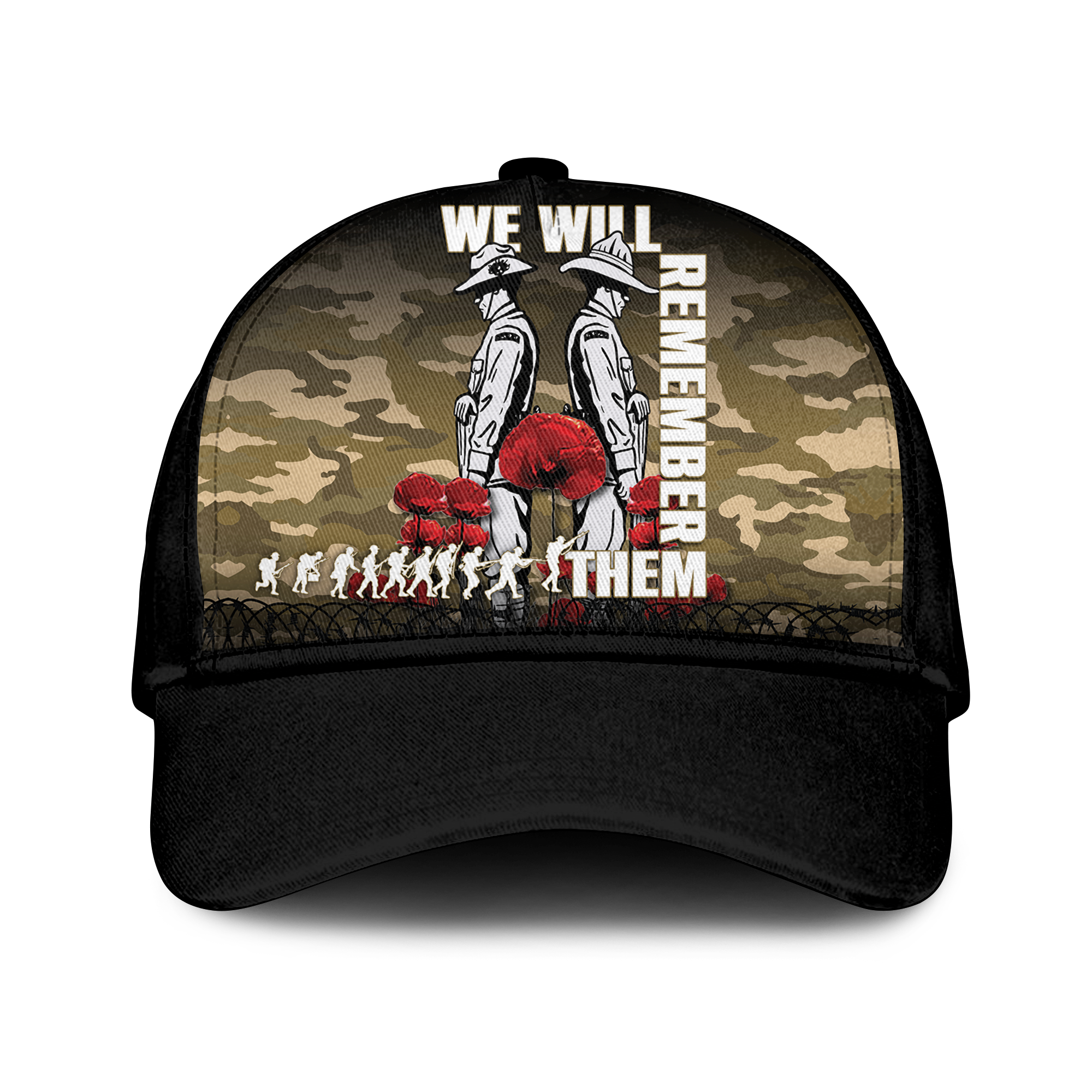 Australia ANZAC 2022 Caps Camouflage With Poppy - - Vibe Hoodie Shop