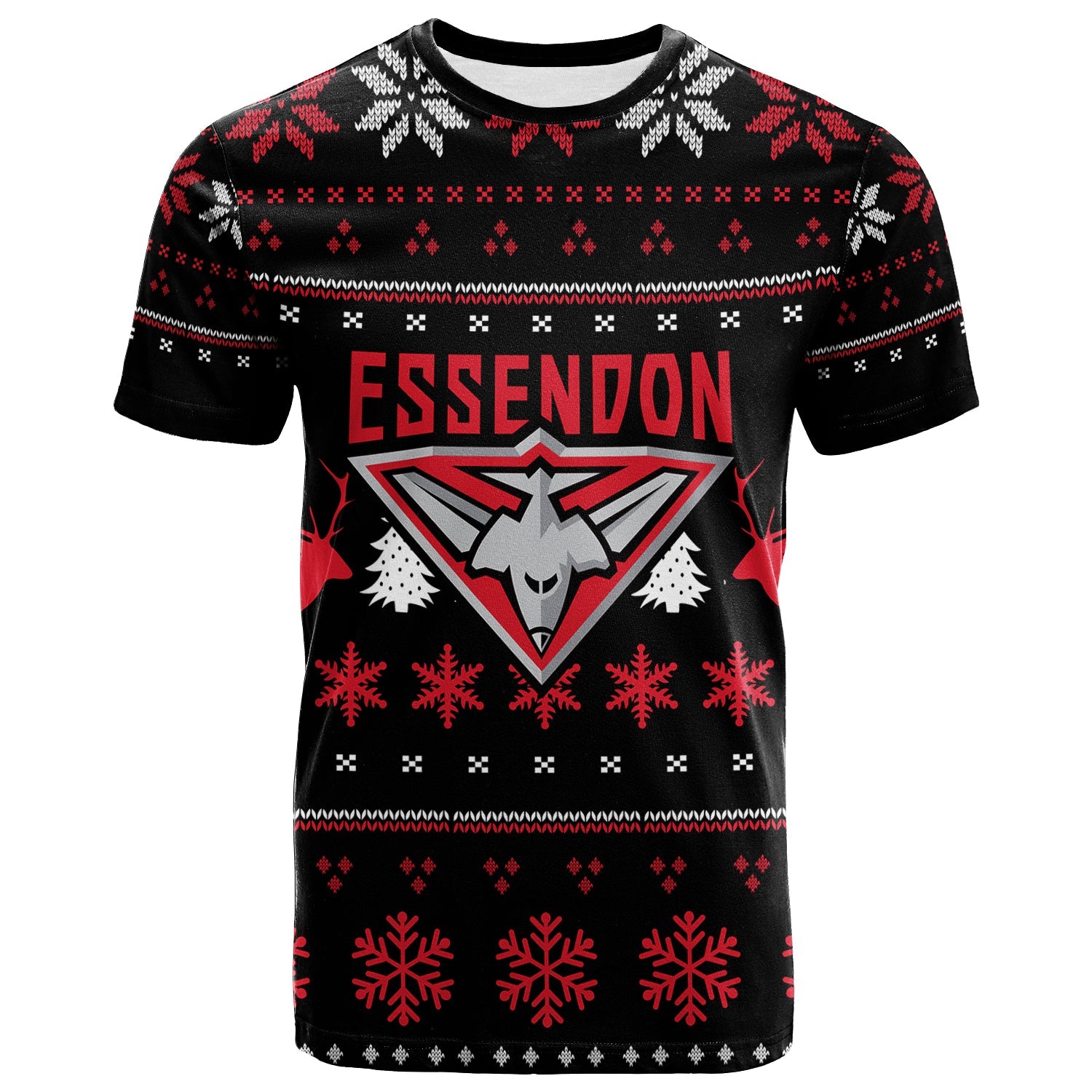 Essendon T shirt - Christmas Ugly Style - - Vibe Hoodie Shop