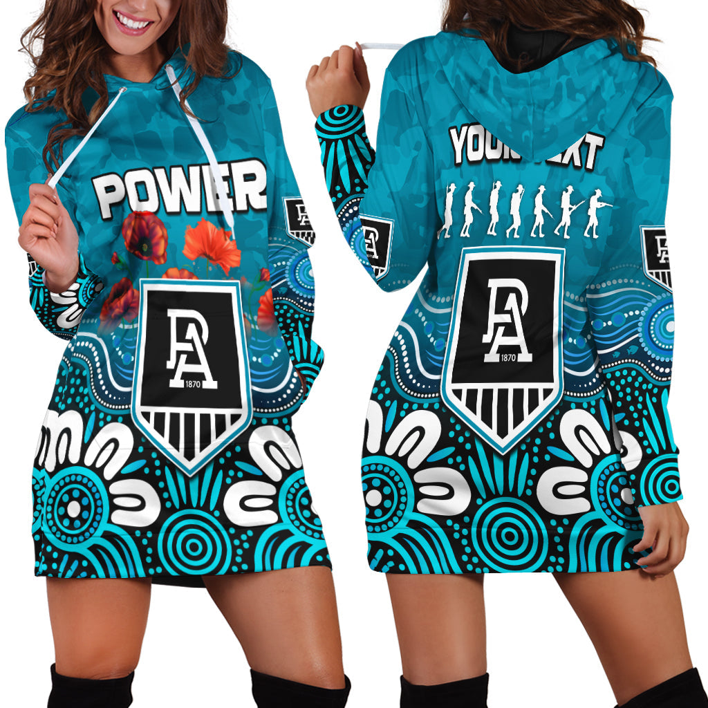 (Custom Personalised) Power ANZAC 2022 Hoodie Dress Port Adelaide Aboriginal Remember Them - Vibe Hoodie Shop