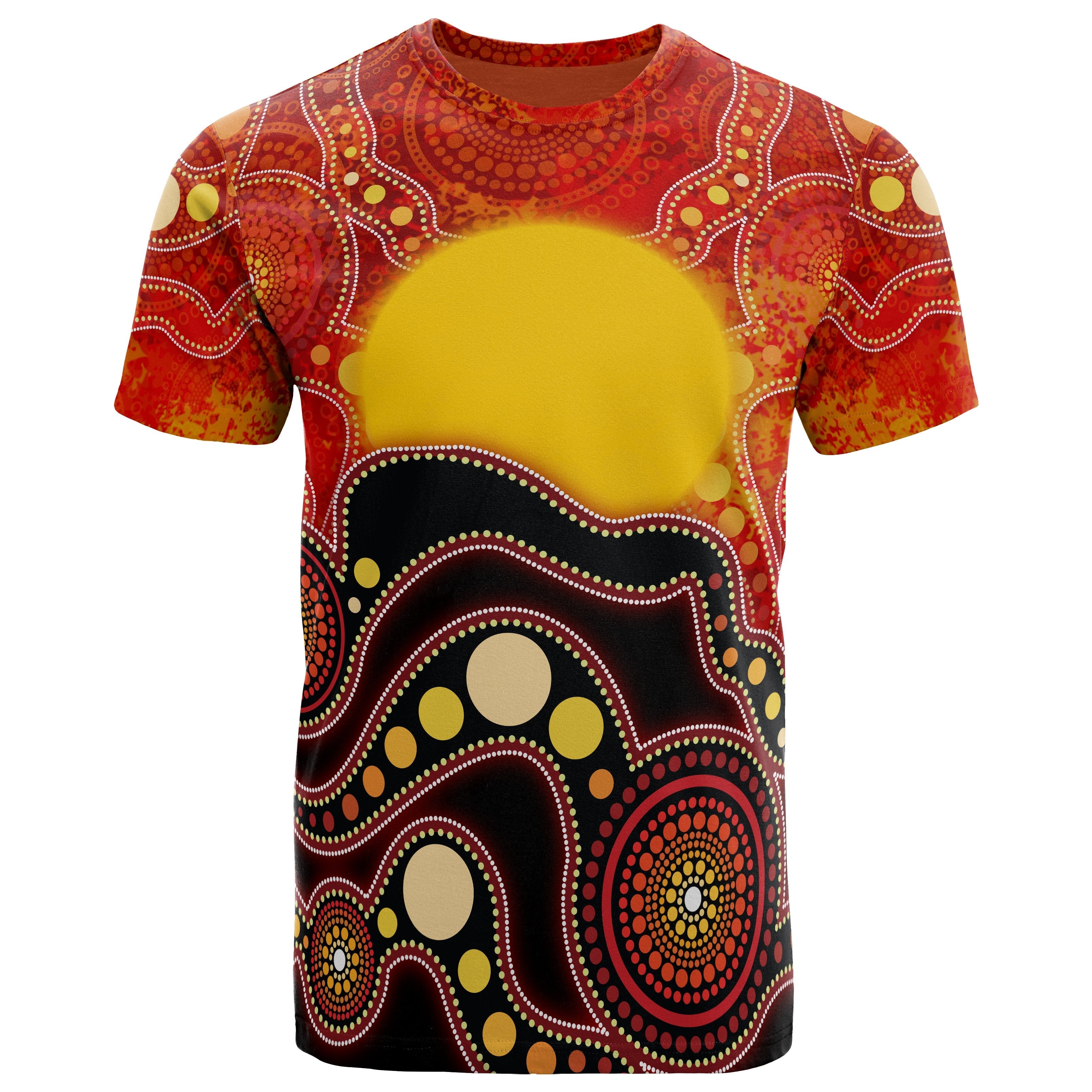 Aboriginal T shirt - Aboriginal Lives Matter Flag Dot Painting Art - Vibe Hoodie Shop