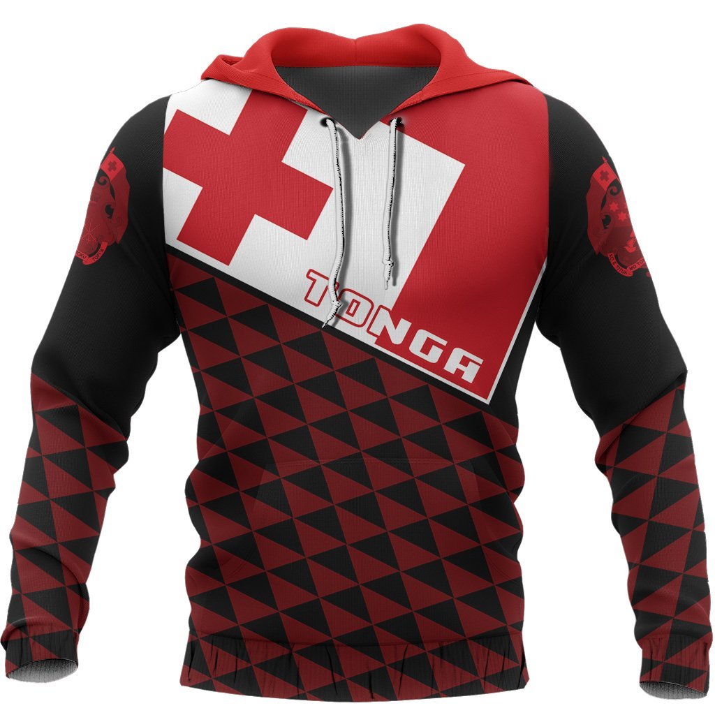 Tonga Flag Hoodie - Stroke Style - Vibe Hoodie Shop