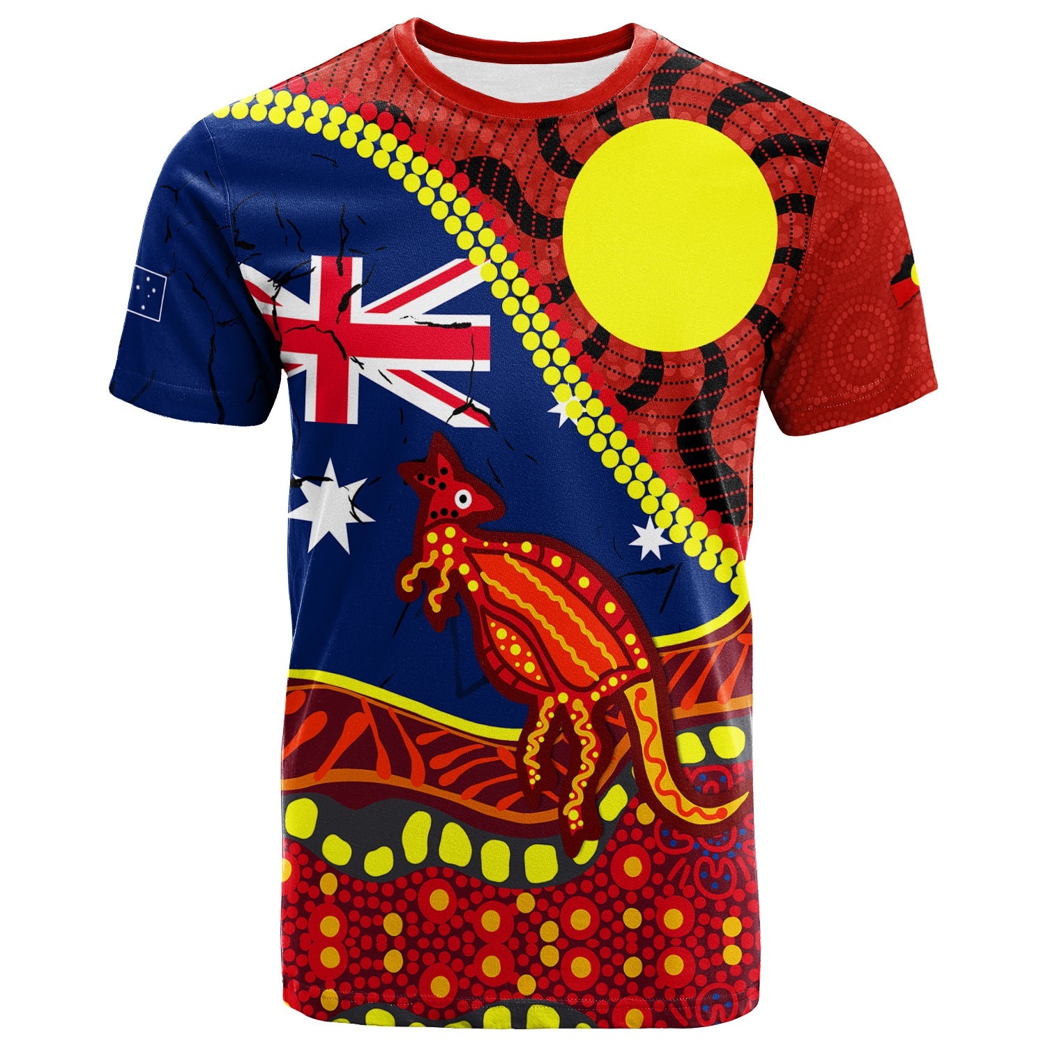 Australia Day Indigenous Art T shirt - - Vibe Hoodie Shop