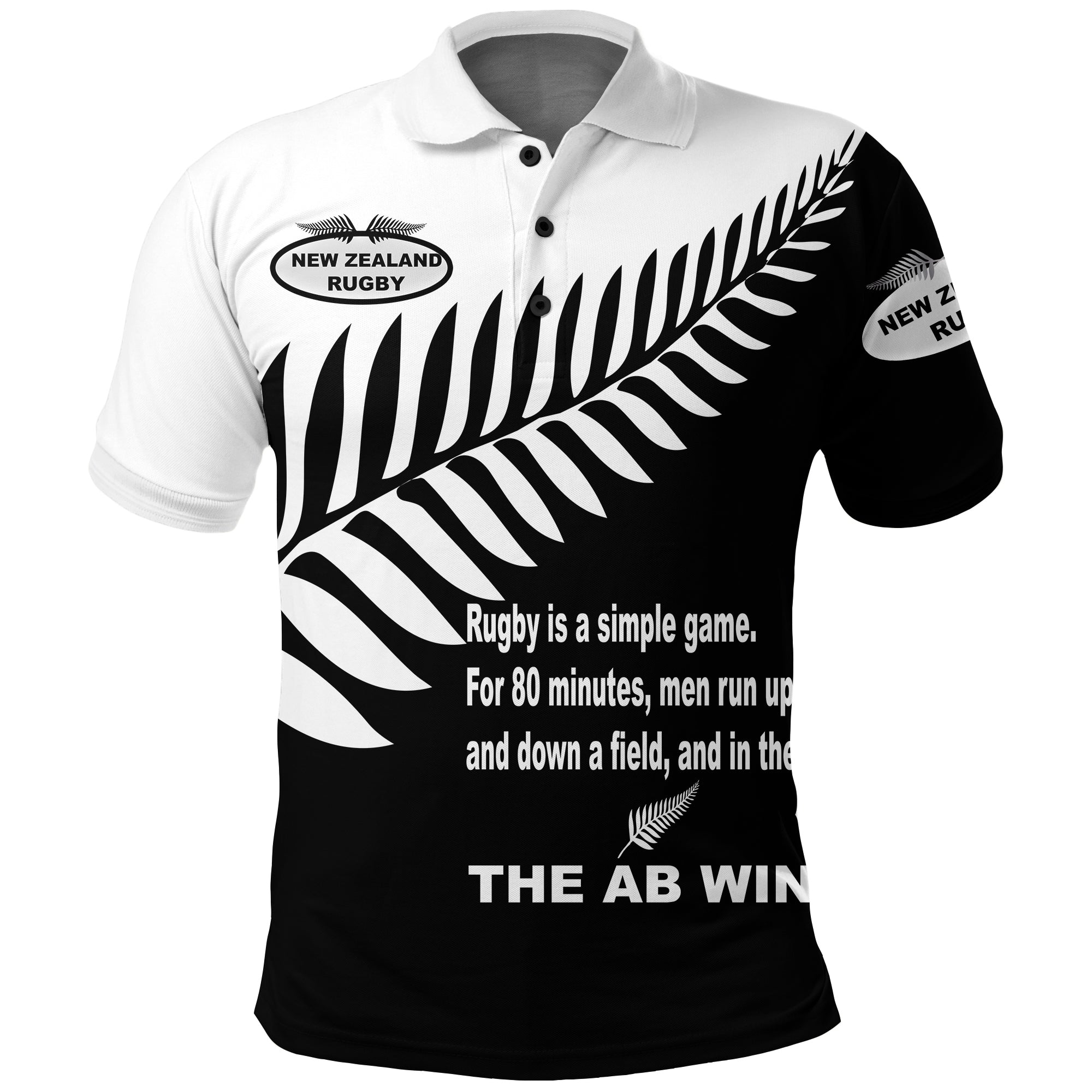 New Zealand Rugby Polo Shirt - The AB Win - LT20 - Vibe Hoodie Shop