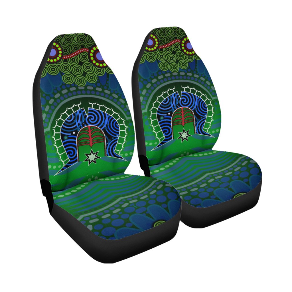 Torres Strait Car Seat Covers - Dhari And Dot Patterns - Vibe Hoodie Shop