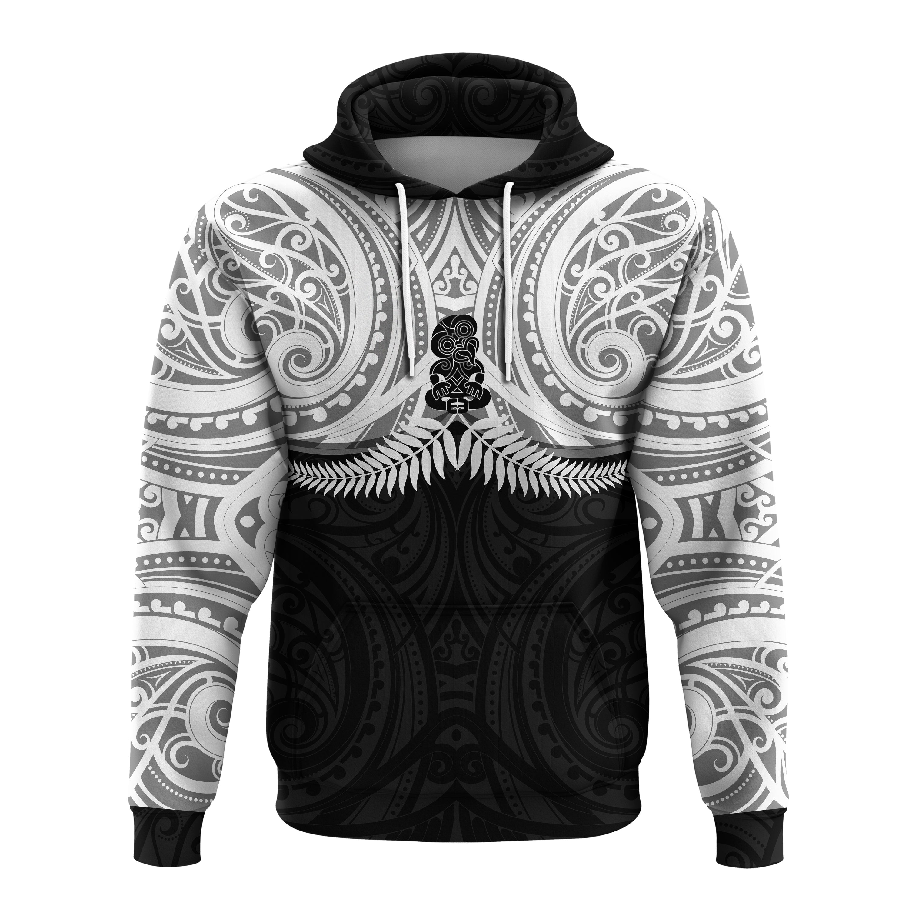 New Zealand Hoodie - Maori Silver Fern - LT20 - Vibe Hoodie Shop