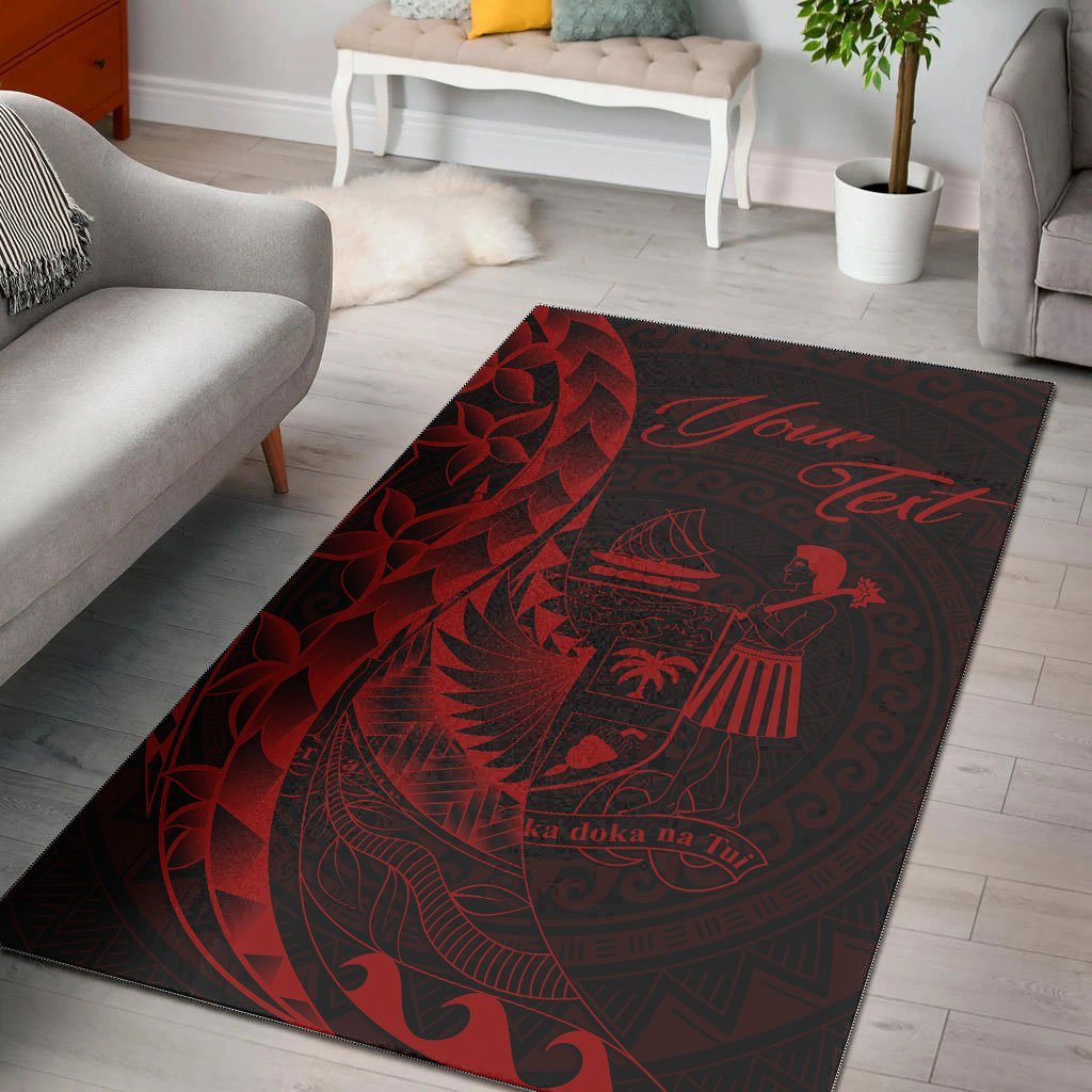 Fiji Area Rug - Custom Polynesian Pattern Style Red Color - Vibe Hoodie Shop