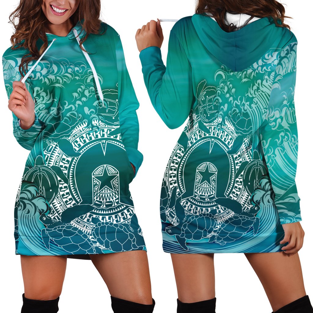 Aboriginal Hoodie Dress, Torres Strait Islands in Wave - Vibe Hoodie Shop