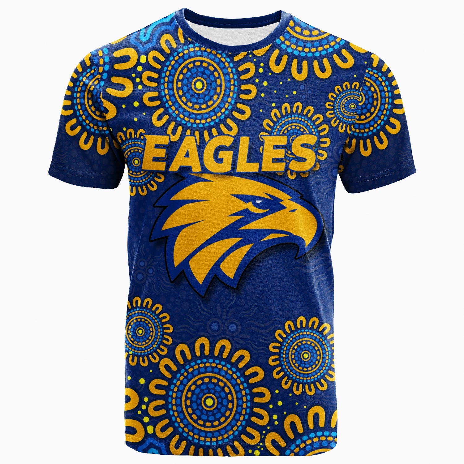 West Coast Eagles Aboriginal Dot Painting T shirt - - Vibe Hoodie Shop