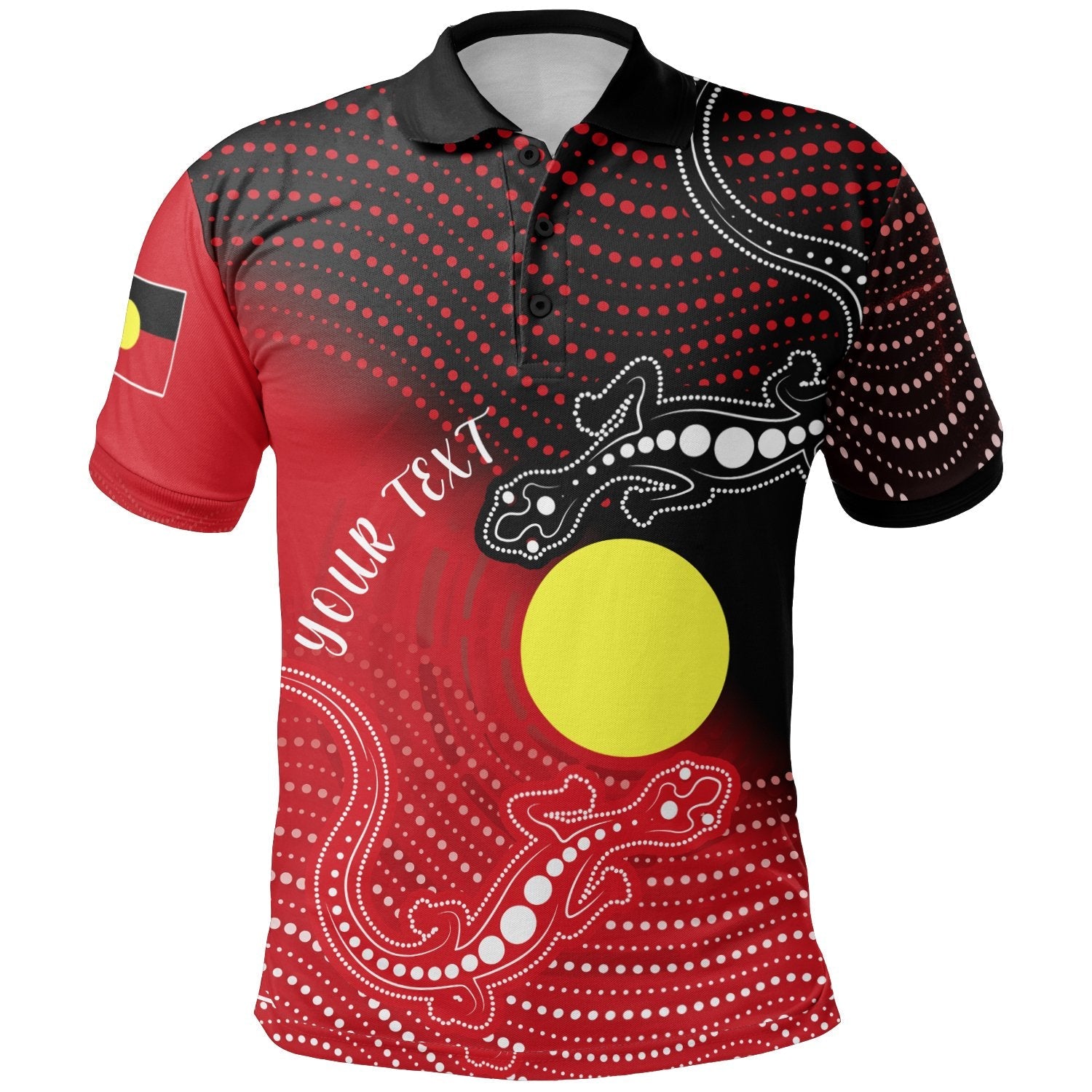 Custom Aboriginal Polo Shirts - Two Indigenous Lizard - Vibe Hoodie Shop