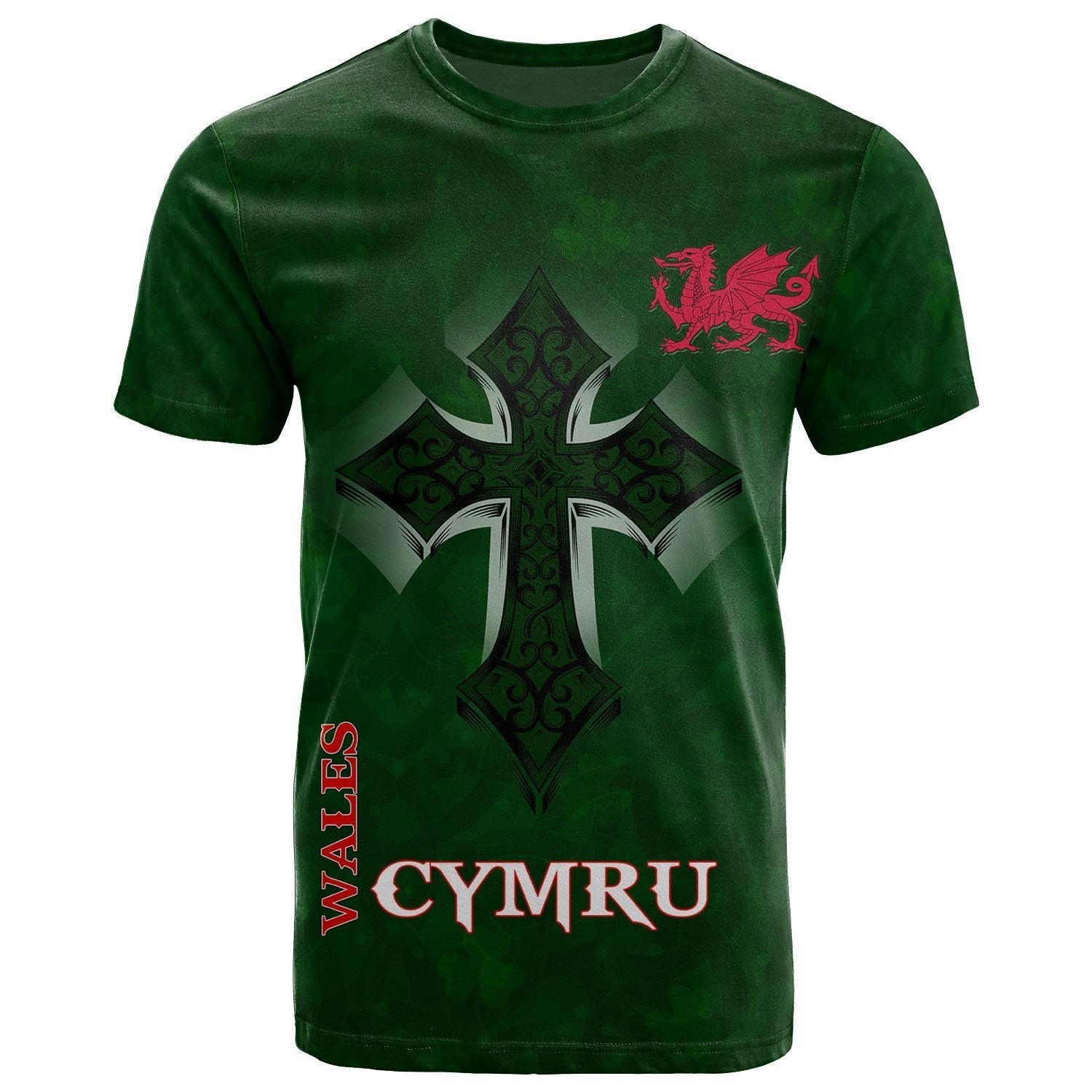 Wales T shirt - Wales Cymru Celtic Cross - Vibe Hoodie Shop