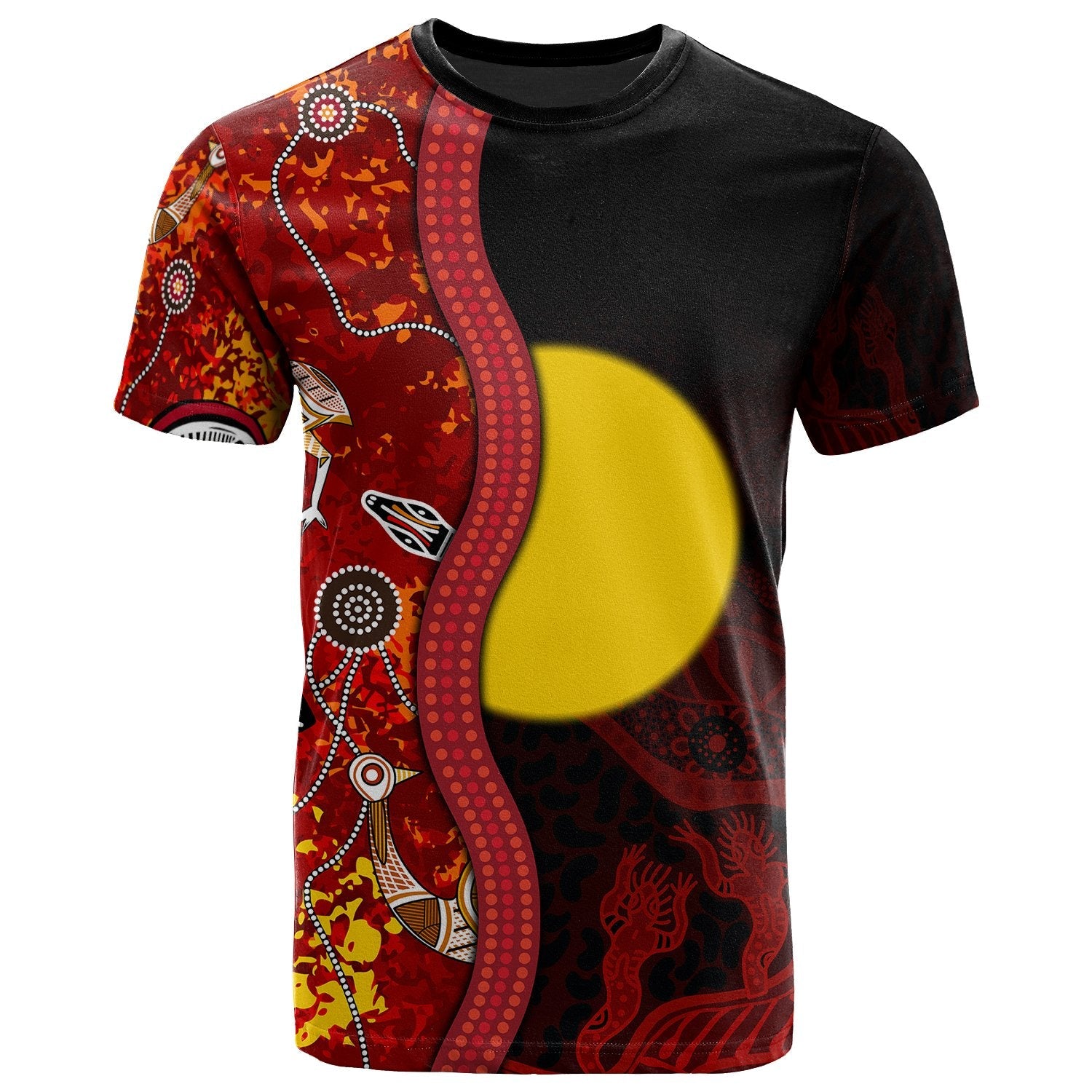 Aboriginal T shirt - Red Indigenous Flag - Vibe Hoodie Shop