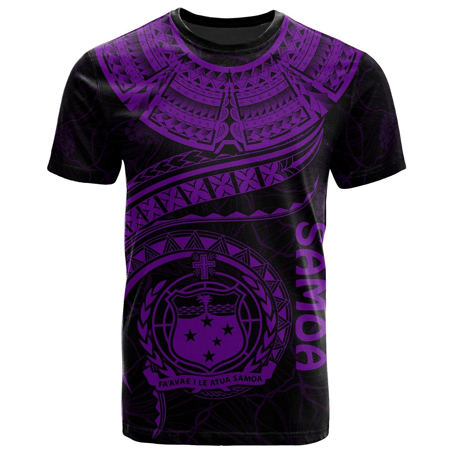 Polynesian Samoa T shirt - Samoan Waves (Purple) - Vibe Hoodie Shop