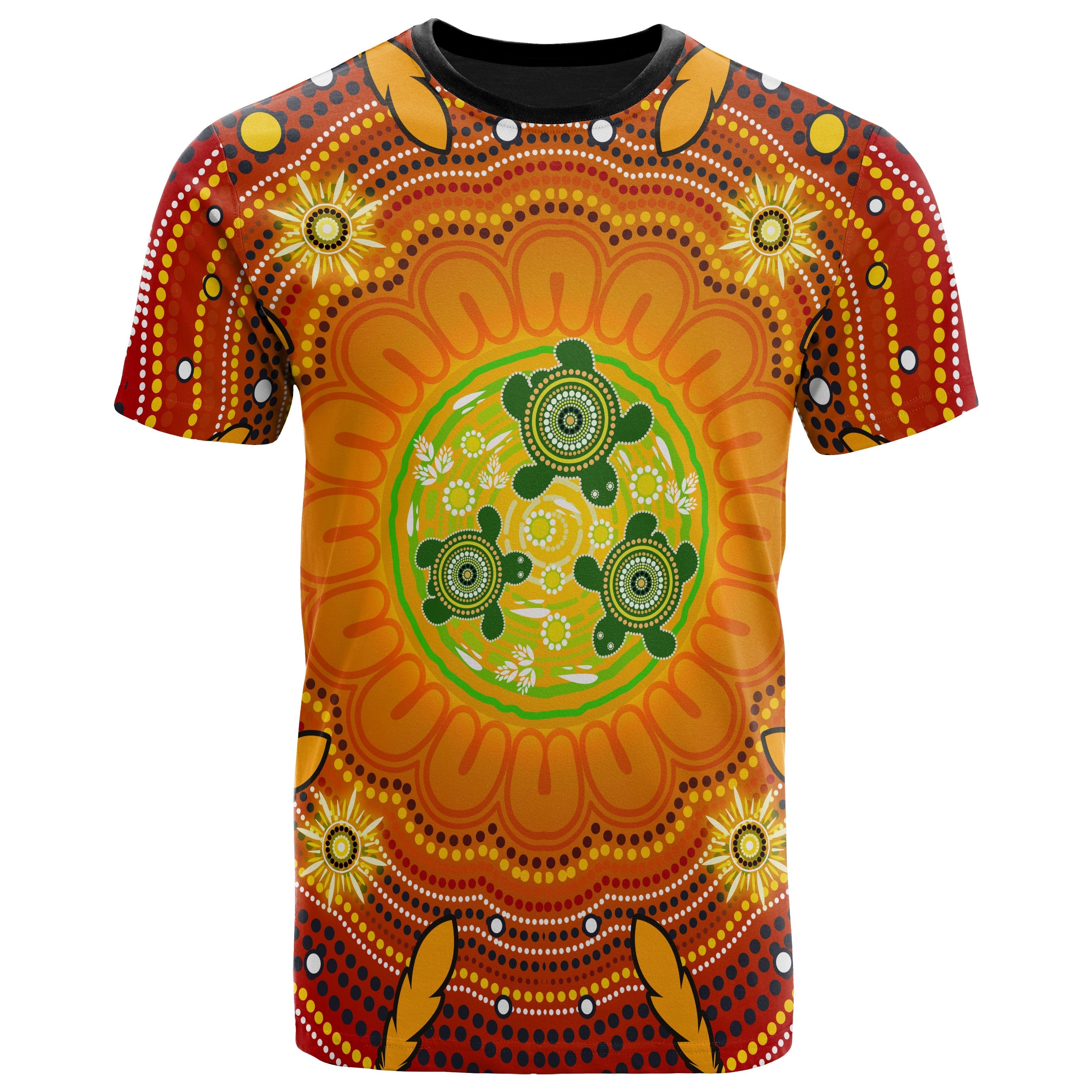 Aboriginal T shirts, Turtle Circle Dot Painting Art - - Vibe Hoodie Shop