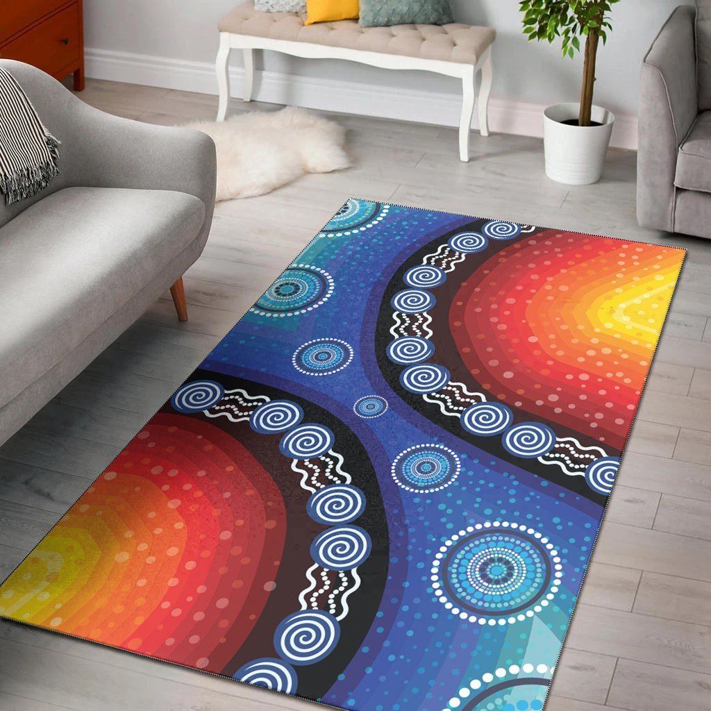 Vibe Hoodie Area Rug - Aboriginal Color Dot Painting - RLT20 - Vibe Hoodie Shop