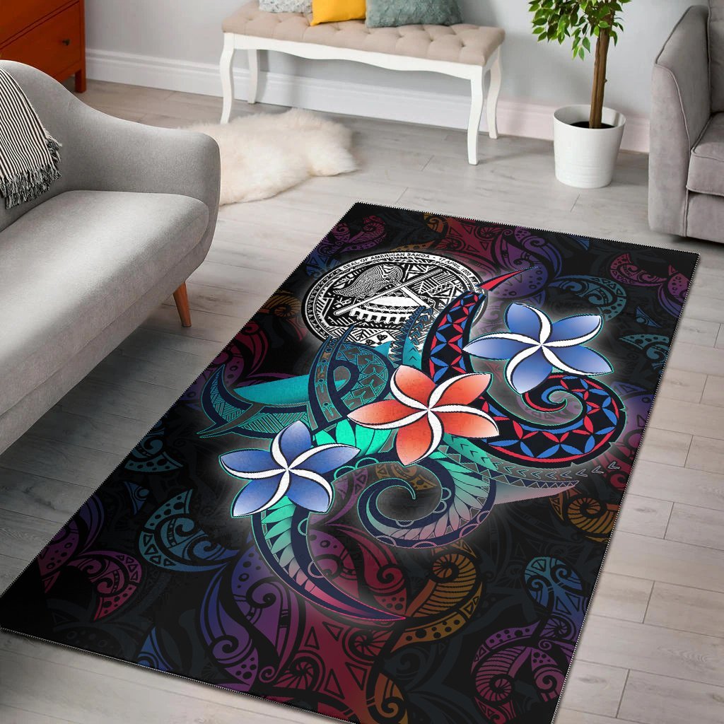 American Samoa Area Rug - Plumeria Flowers Style - Vibe Hoodie Shop