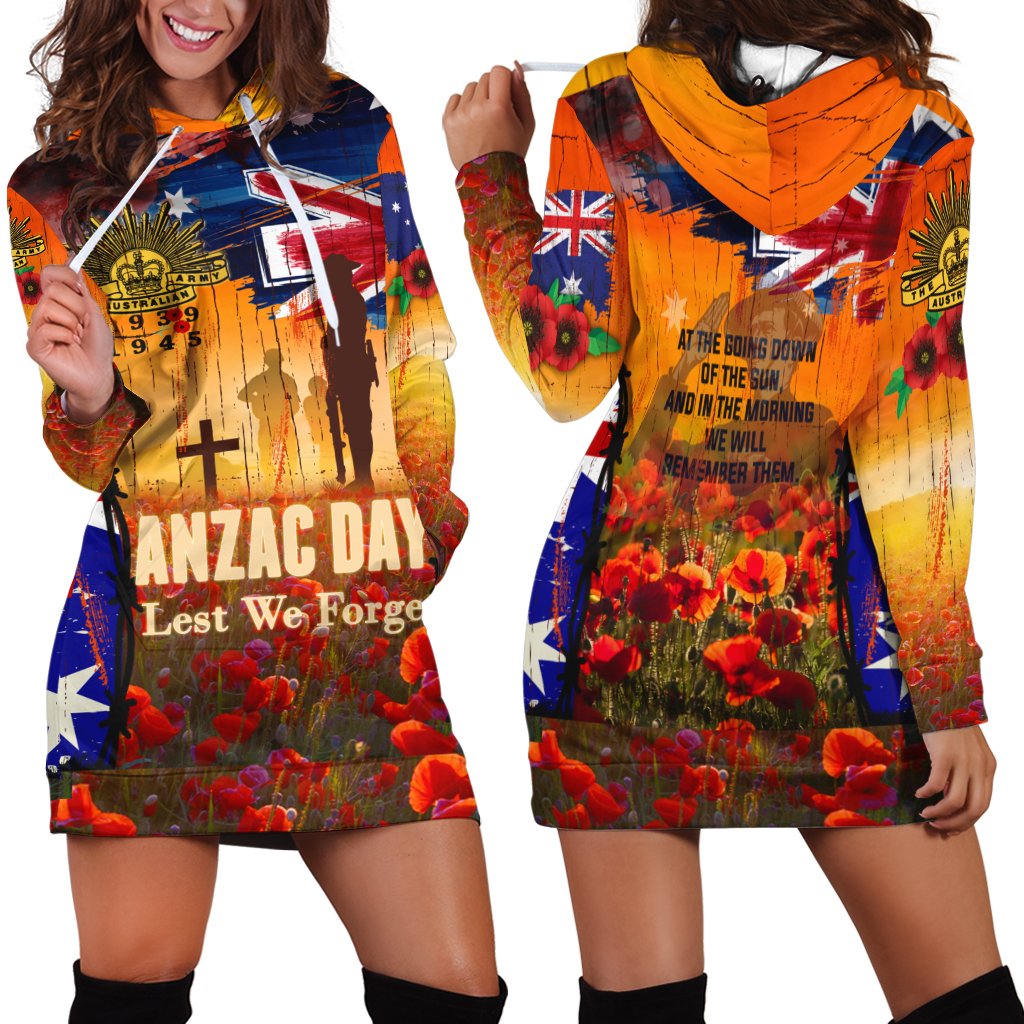 Australia ANZAC Day 2021 Hoodie Dress - ANZAC Day Commemoration 1939 - 1945 - Vibe Hoodie Shop