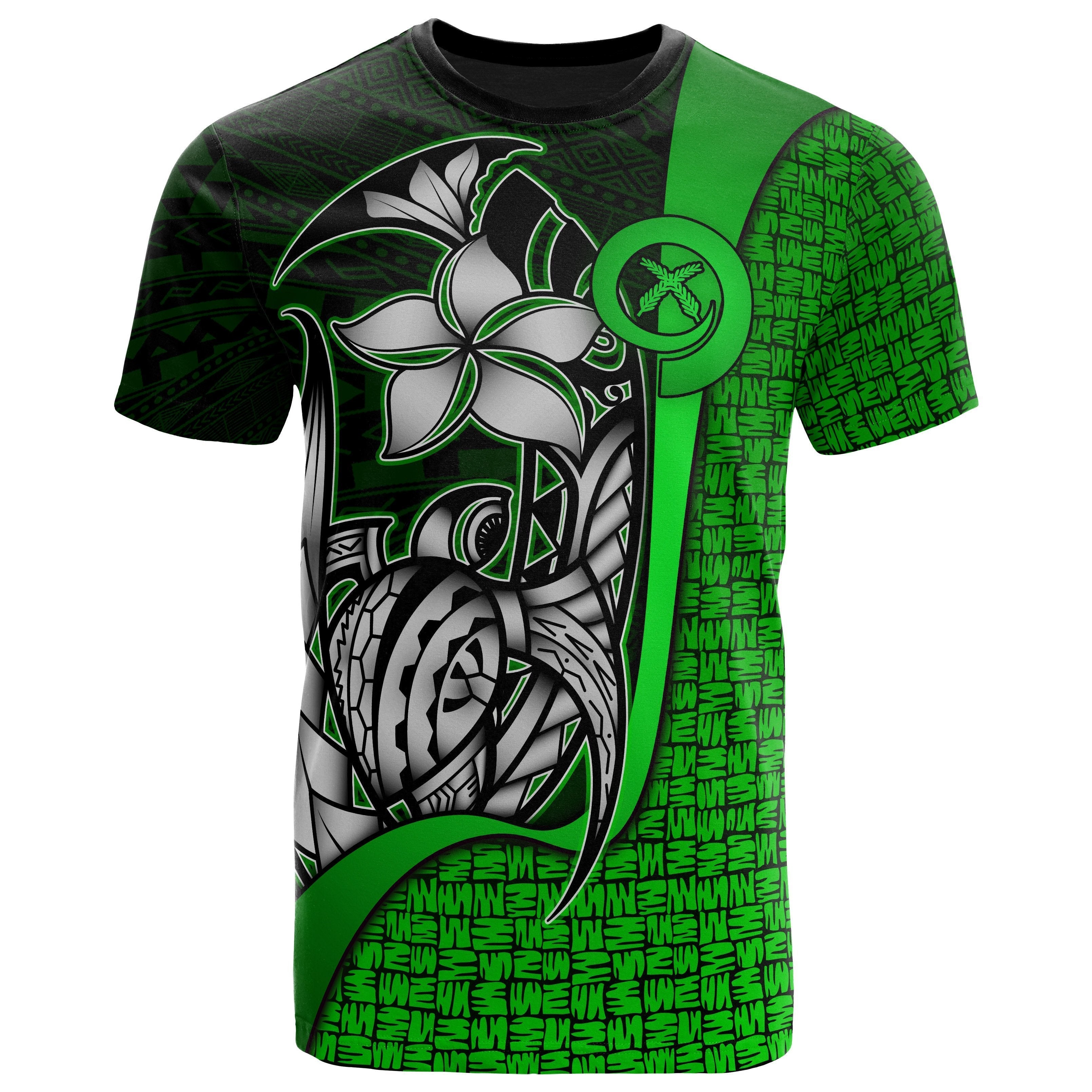 Vanuatu T shirt Green - Turtle With Hook - Vibe Hoodie Shop